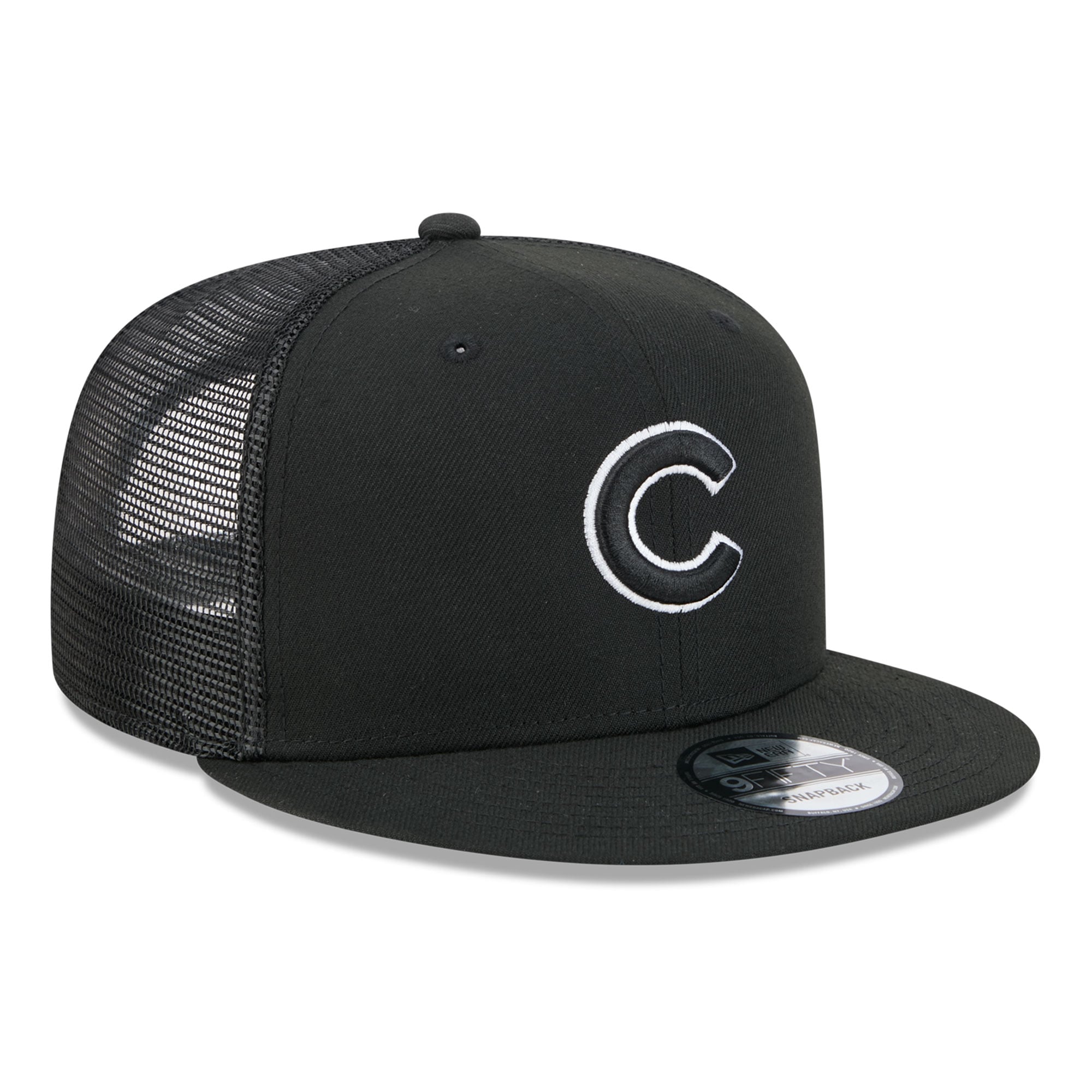 Casquette trucker ajustable New Era 9FIFTY Chicago Cubs noire pour homme