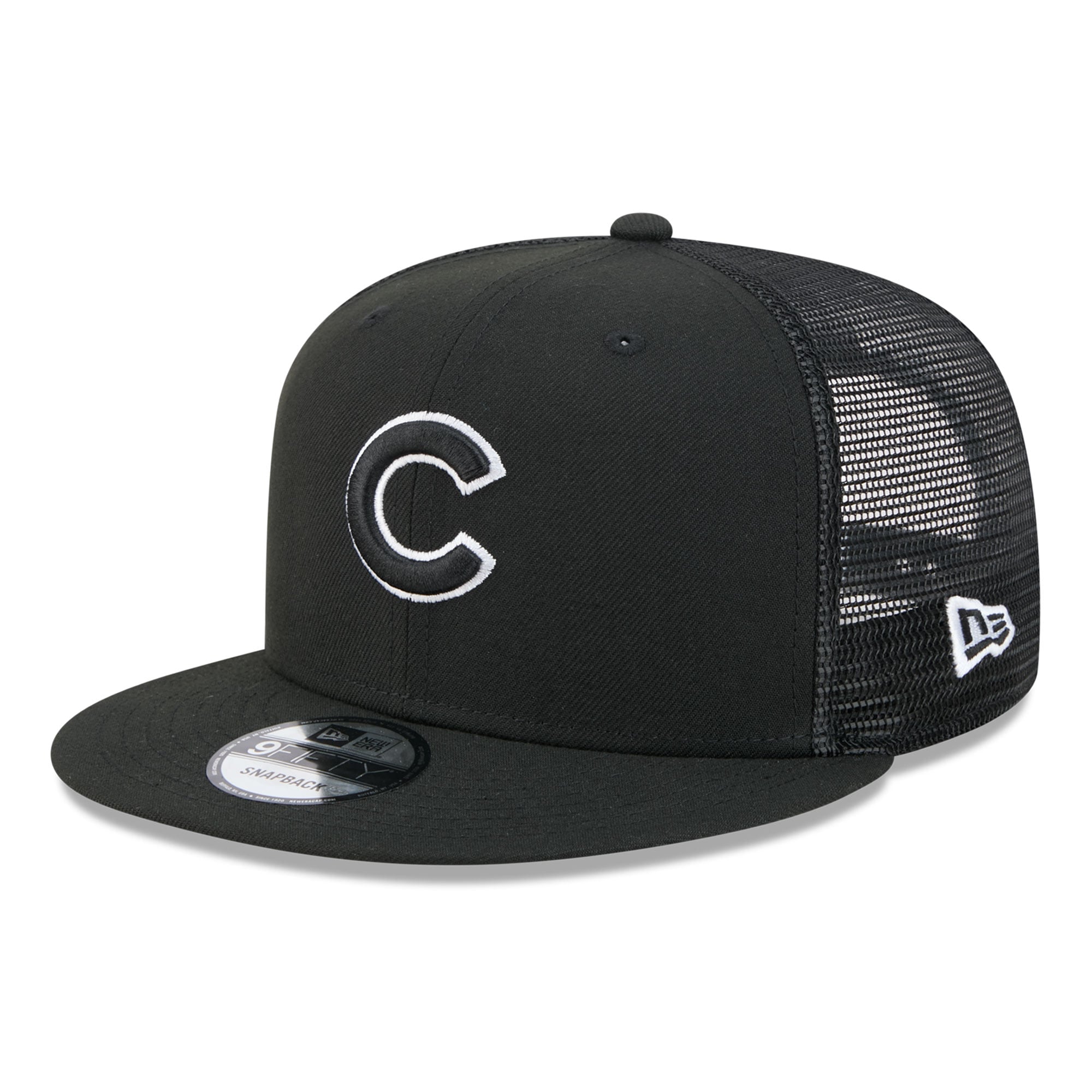 Casquette trucker ajustable New Era 9FIFTY Chicago Cubs noire pour homme