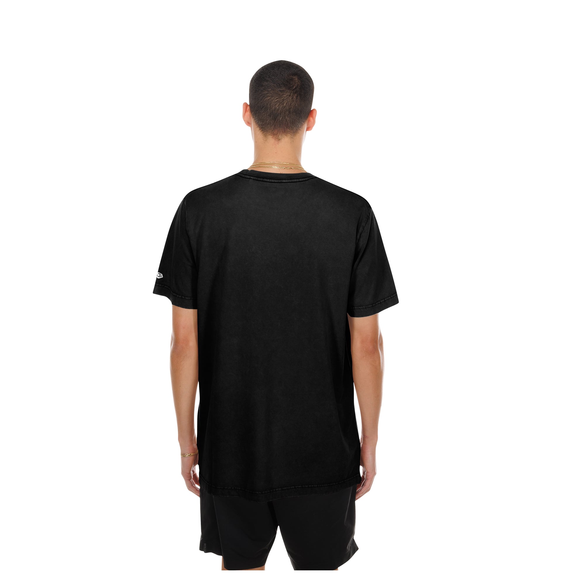 T-shirt New Era noir pour homme, style Chicago Cubs, design « Blessed ».
