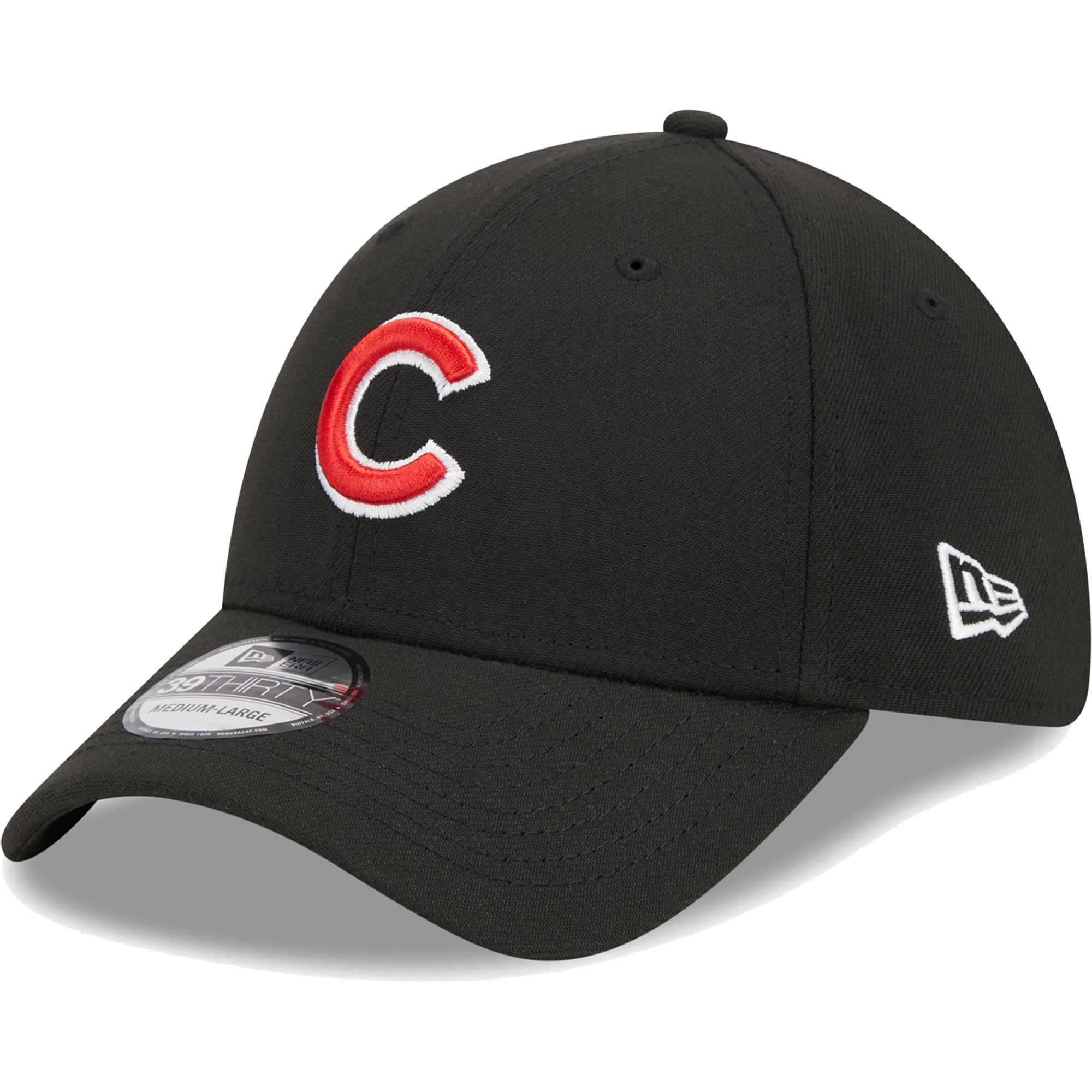 Casquette Flex 39THIRTY pour homme Chicago Cubs New Era noire avec logo