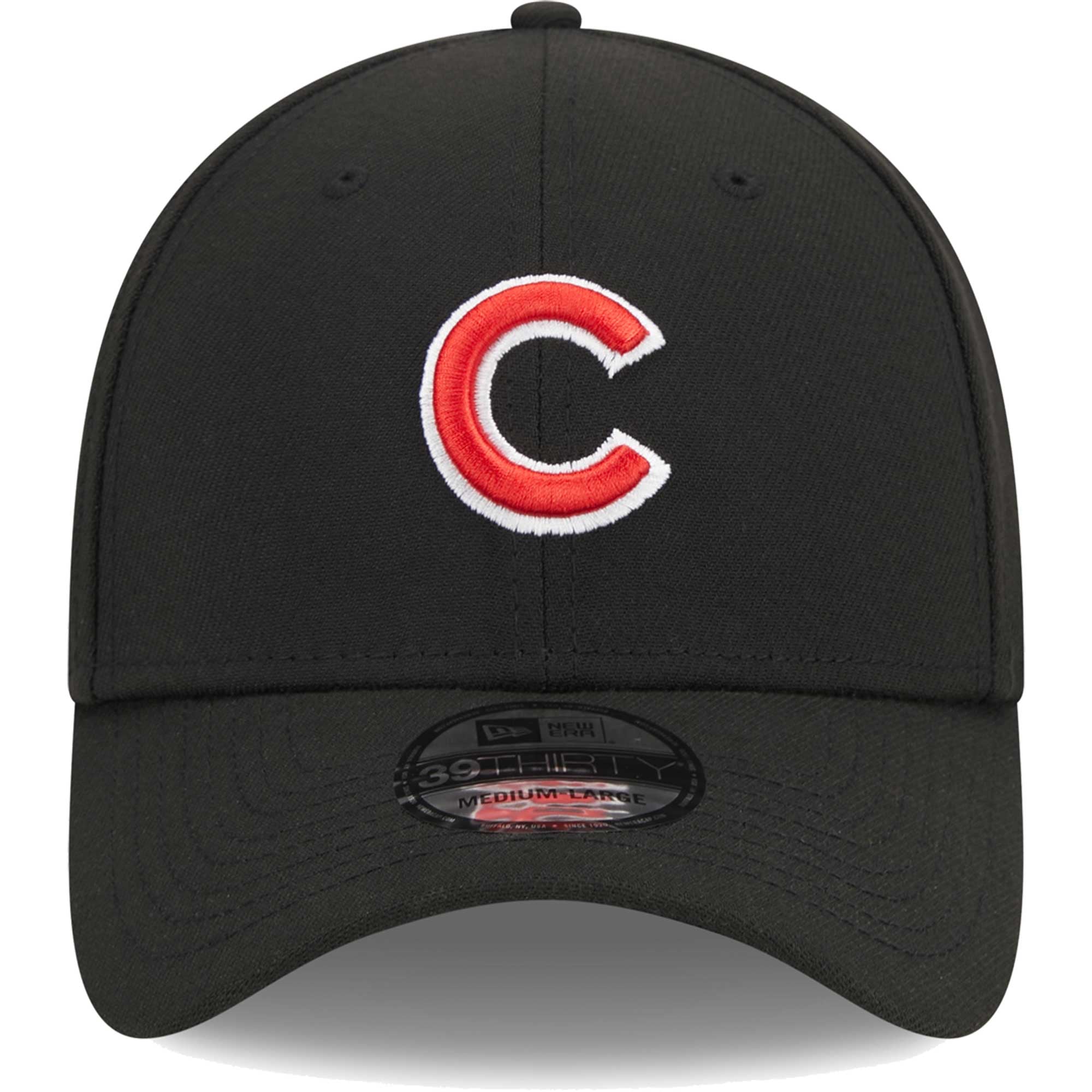 Casquette Flex 39THIRTY pour homme Chicago Cubs New Era noire avec logo