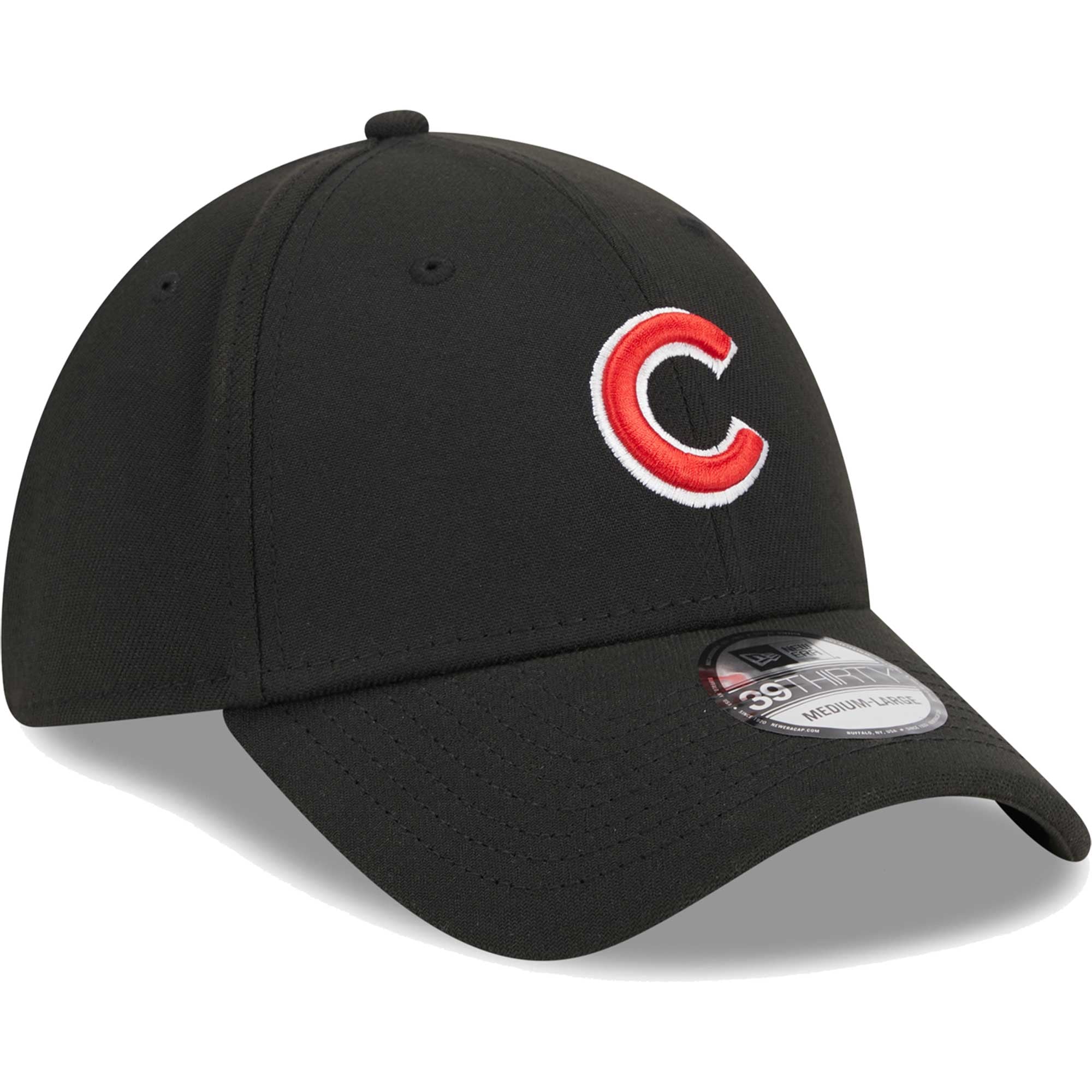 Casquette Flex 39THIRTY pour homme Chicago Cubs New Era noire avec logo
