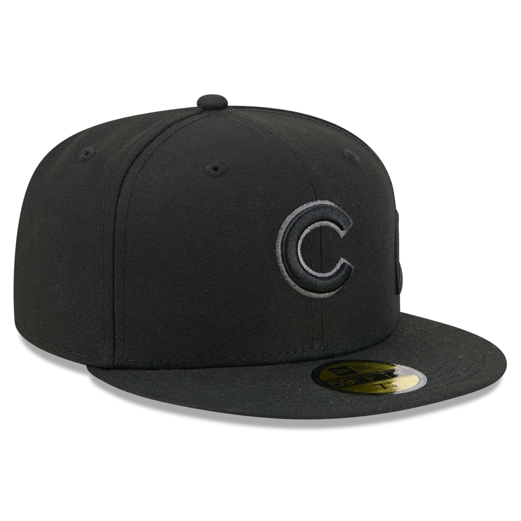 Men's New Era Black Chicago Cubs Side Script 59FIFTY Fitted Hat