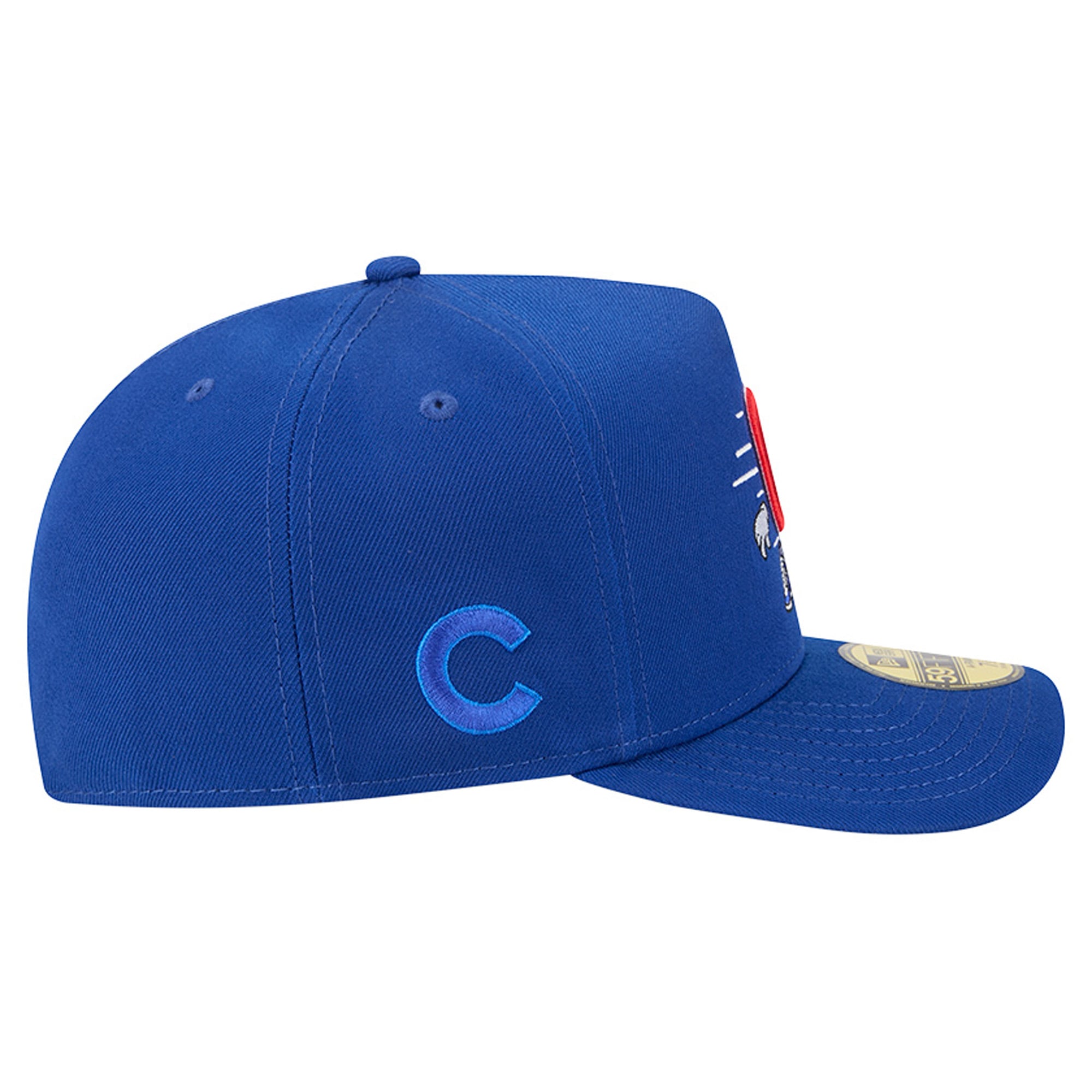 Casquette ajustée New Era 59FIFTY bleue pour homme, motif dessin animé des Cubs de Chicago
