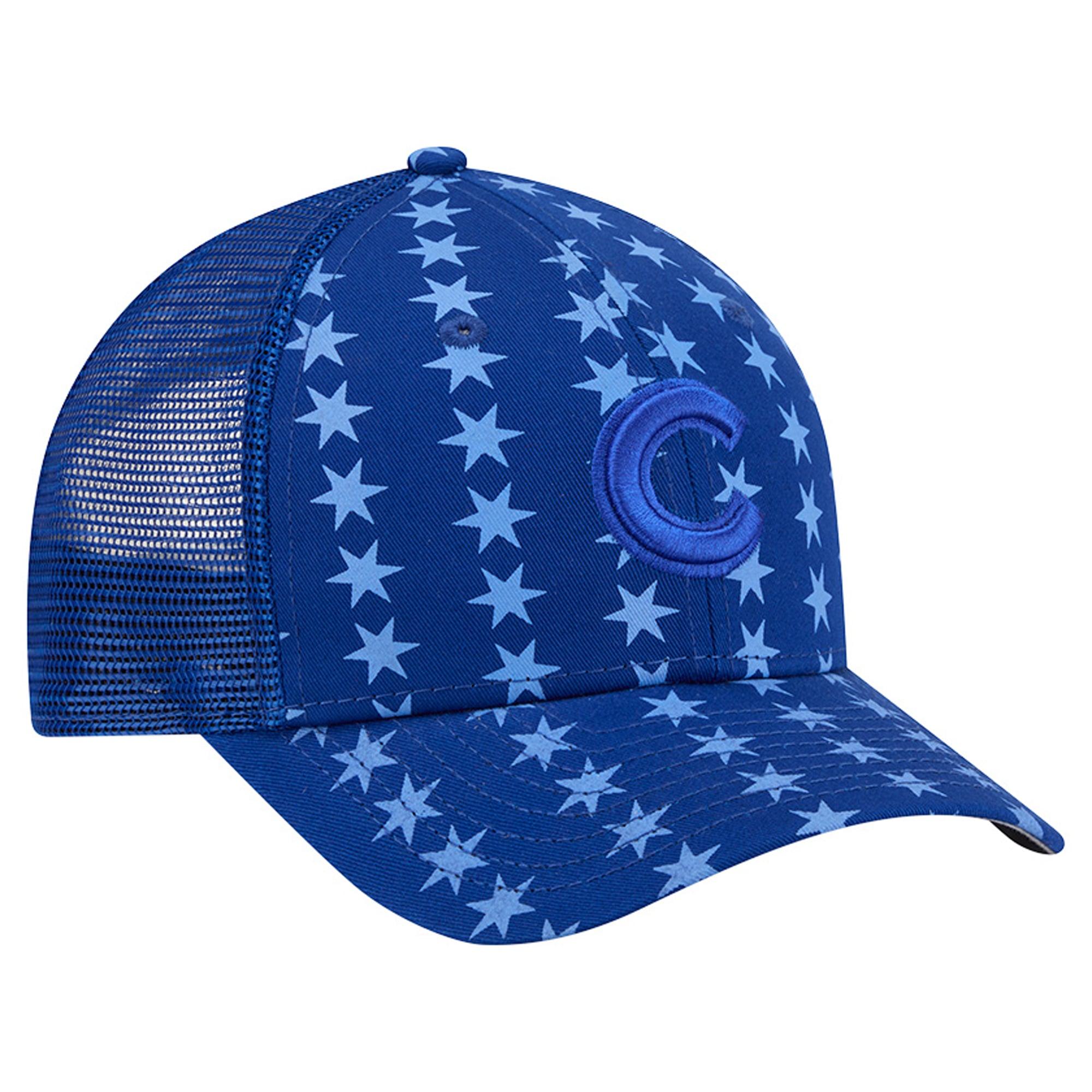 Men's New Era Blue Chicago Cubs Tonal Icon 9FORTY M-Crown Adjustable Trucker Hat