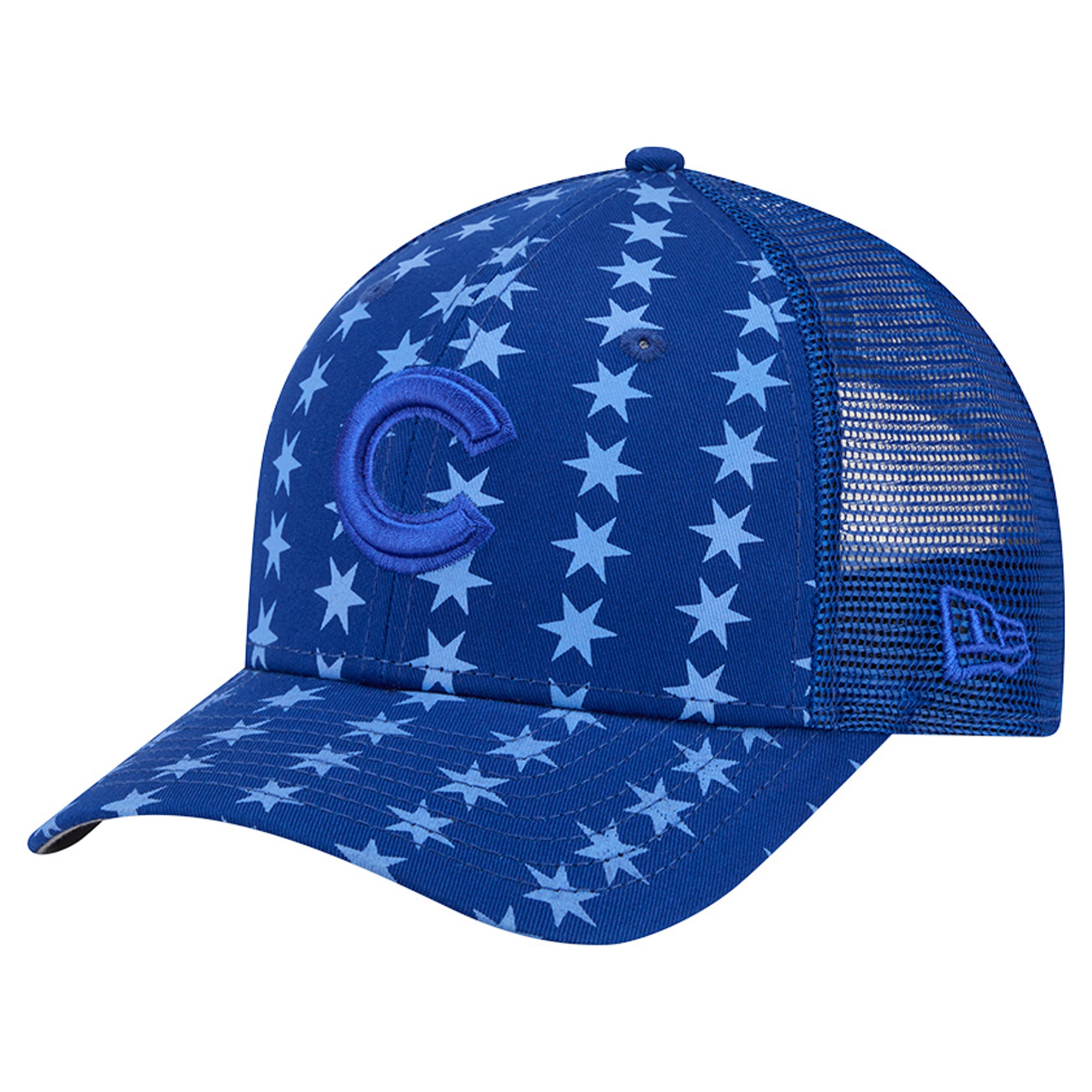 Men's New Era Blue Chicago Cubs Tonal Icon 9FORTY M-Crown Adjustable Trucker Hat
