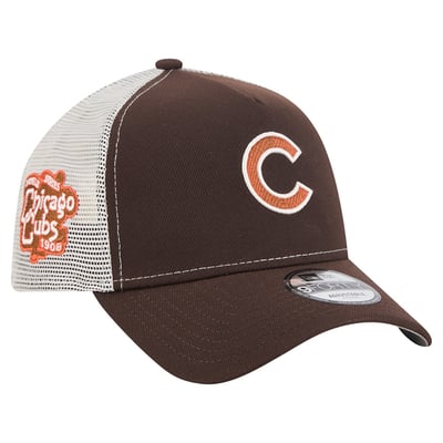 Chicago Cubs New Era Pumpkin Spice 9FORTY A-Frame Adjustable Trucker Hat - Brown