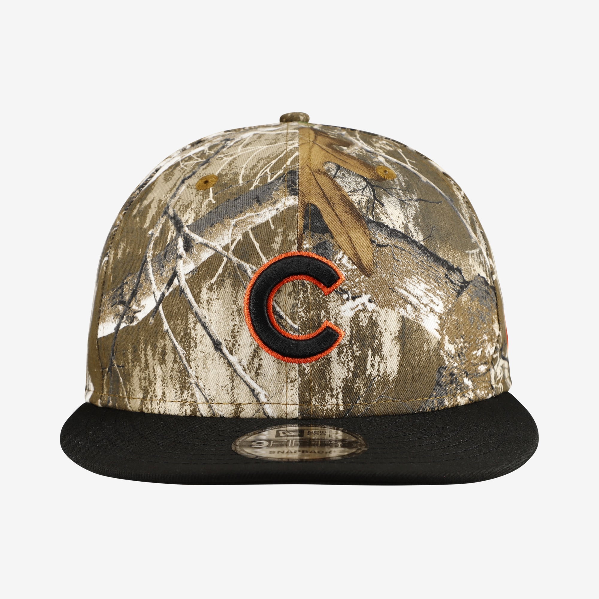 Casquette snapback New Era 9FIFTY pour homme, motif camouflage Chicago Cubs Realtree Orange Pop
