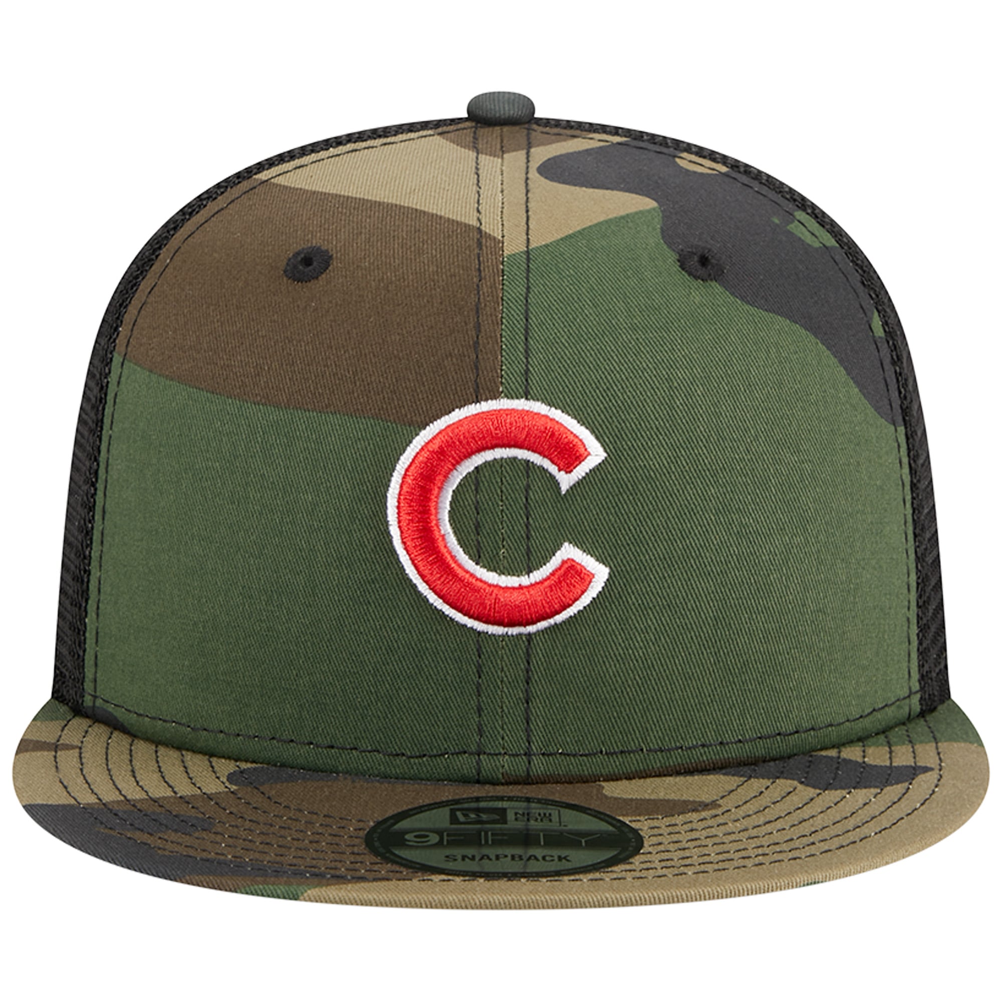 Casquette New Era Camo Chicago Cubs Woodland Camo Trucker 9FIFTY Snapback pour homme