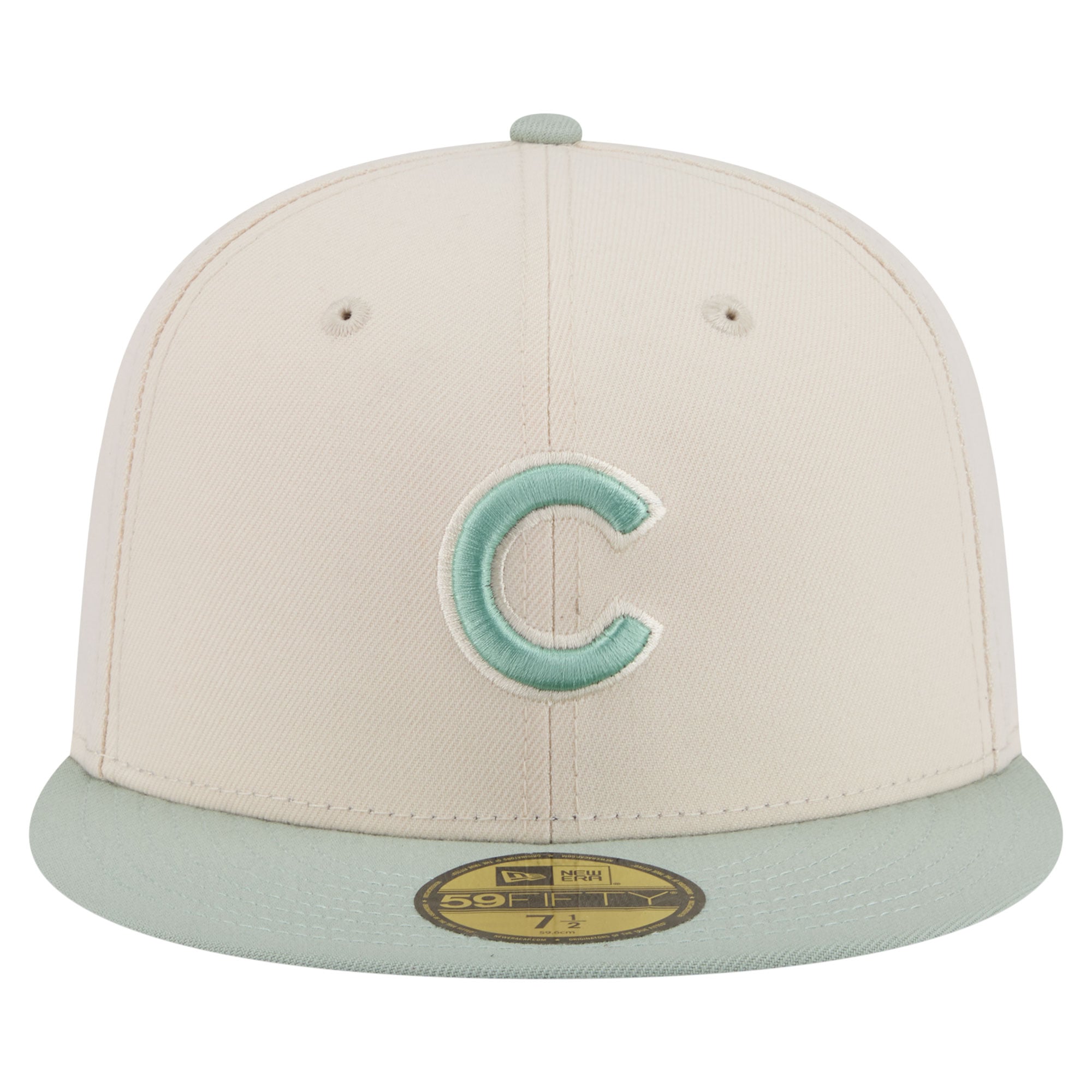 Casquette ajustée New Era 59FIFTY pour homme, coloris crème/vert