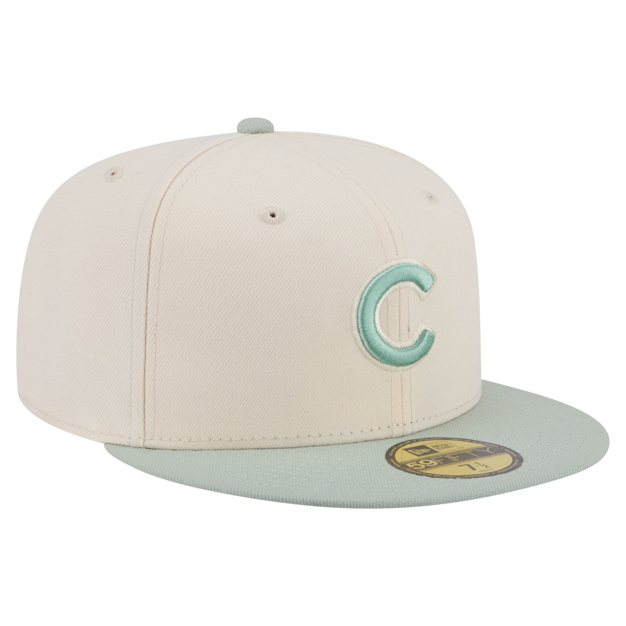 Casquette ajustée New Era 59FIFTY pour homme, coloris crème/vert
