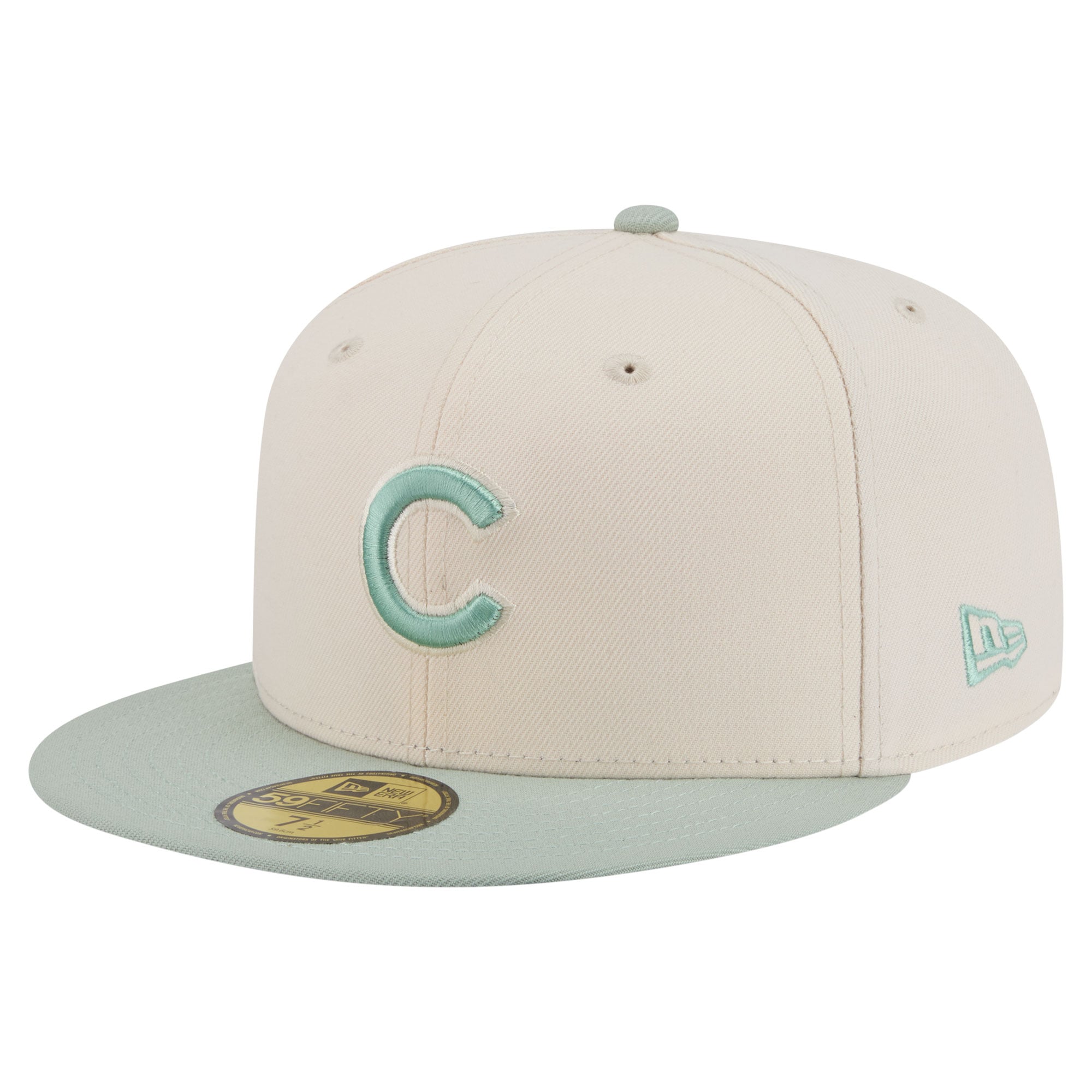 Casquette ajustée New Era 59FIFTY pour homme, coloris crème/vert