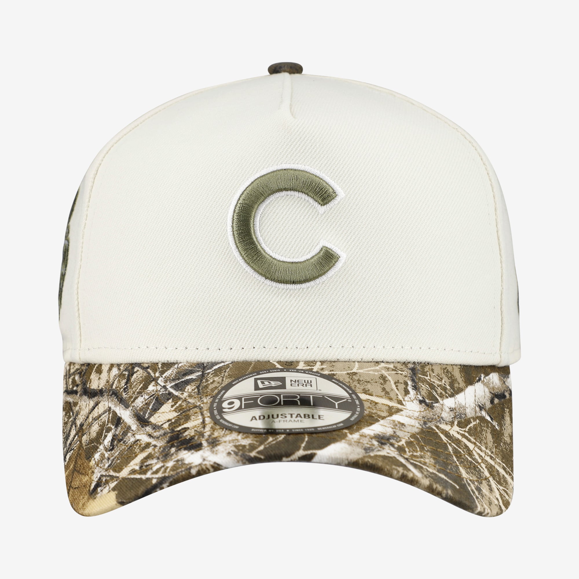 Men's New Era Cream/Realtree Camo Chicago Cubs 9FORTY A-Frame Adjustable Hat