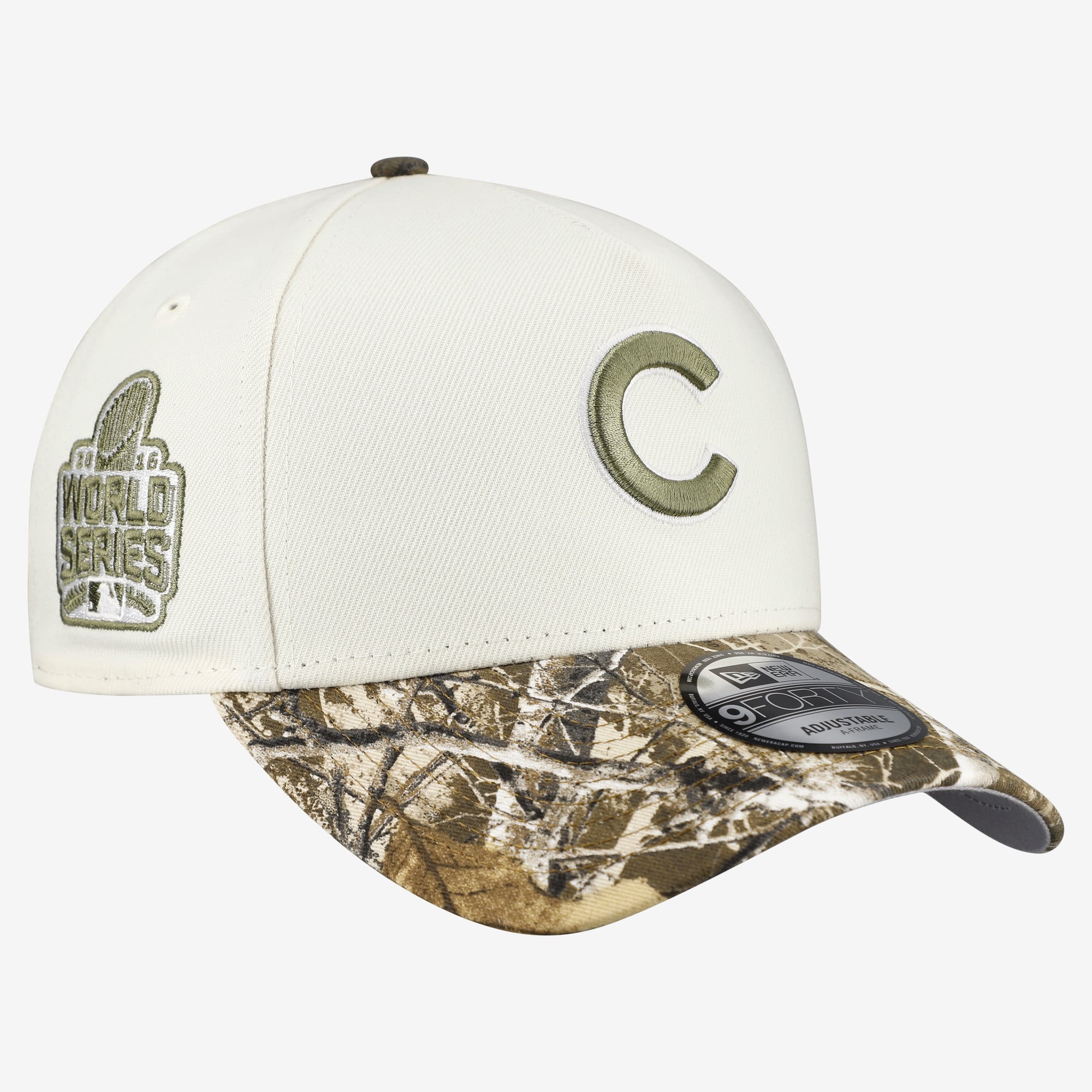 Men's New Era Cream/Realtree Camo Chicago Cubs 9FORTY A-Frame Adjustable Hat
