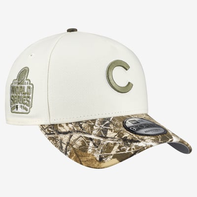 Chicago Cubs New Era 9FORTY A-Frame Adjustable Hat - Cream/Realtree Camo