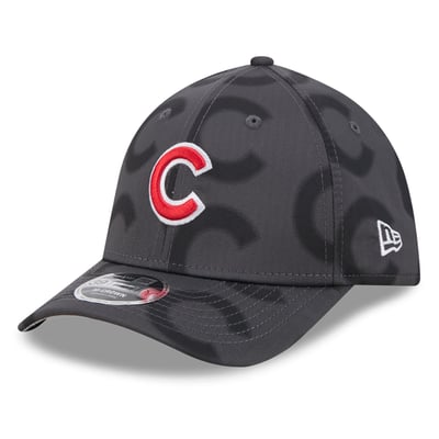  Chicago Cubs New Era Halftone 39THIRTY Flex Hat - Gray