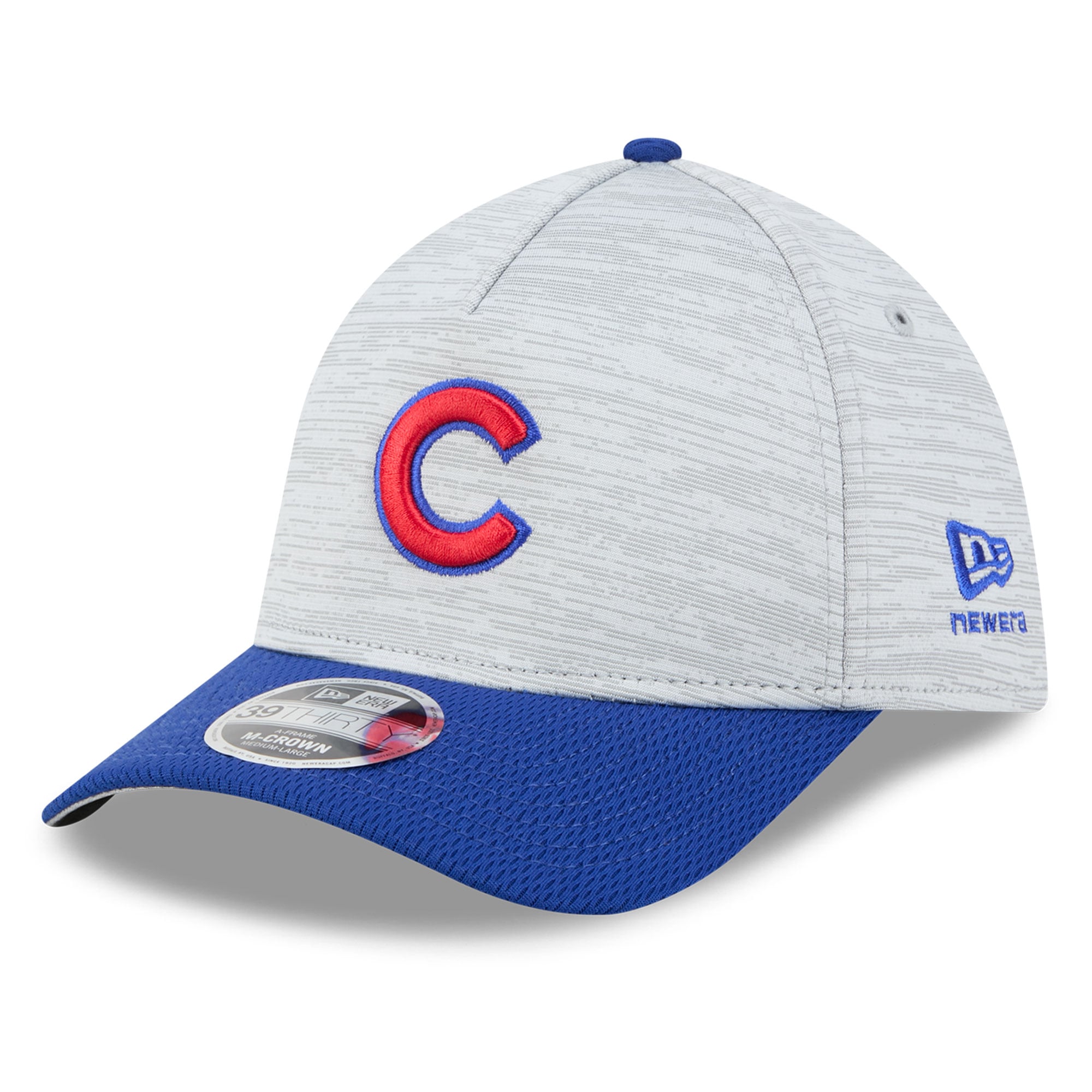 Men's New Era  Gray/Royal Chicago Cubs Tech 39THIRTY A-Frame Flex Hat