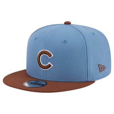 Chicago Cubs New Era Color Pack 9FIFTY Snapback Hat - Light Blue/Brown