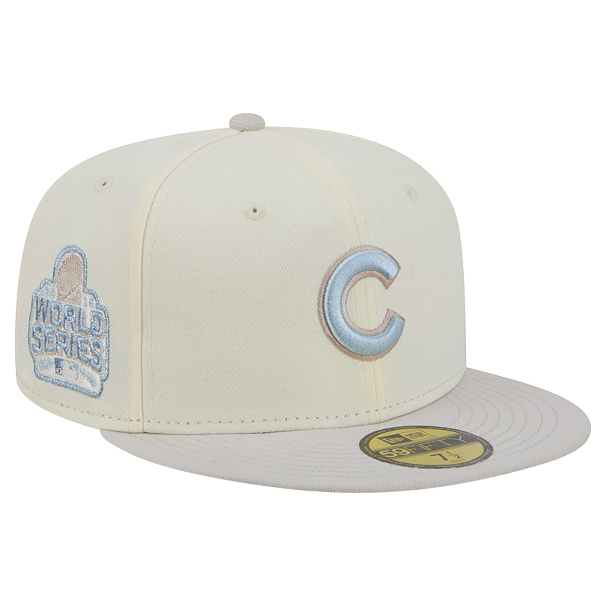 Men's New Era Natural Chicago Cubs Crisp Equinox World Series 59FIFTY Fitted Hat