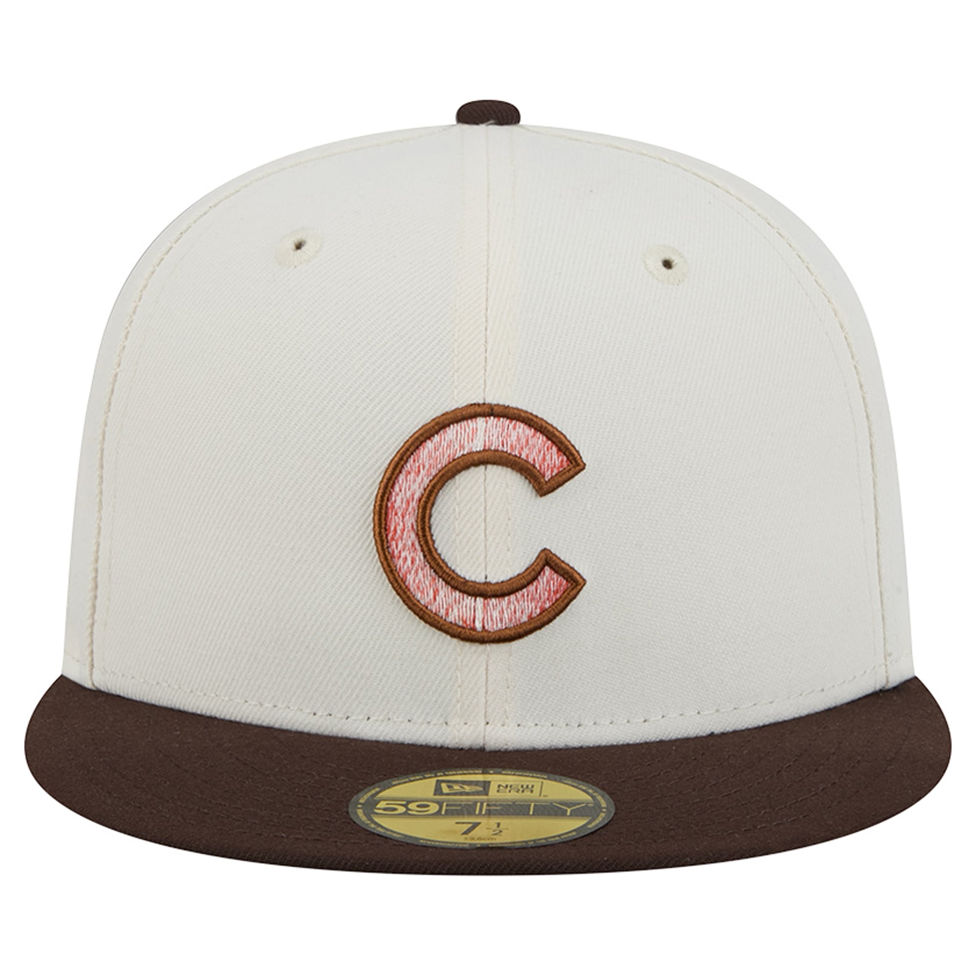Casquette ajustée New Era 59FIFTY pour homme, couleur naturelle/marron, Chicago Cubs, motif citrouille épicée