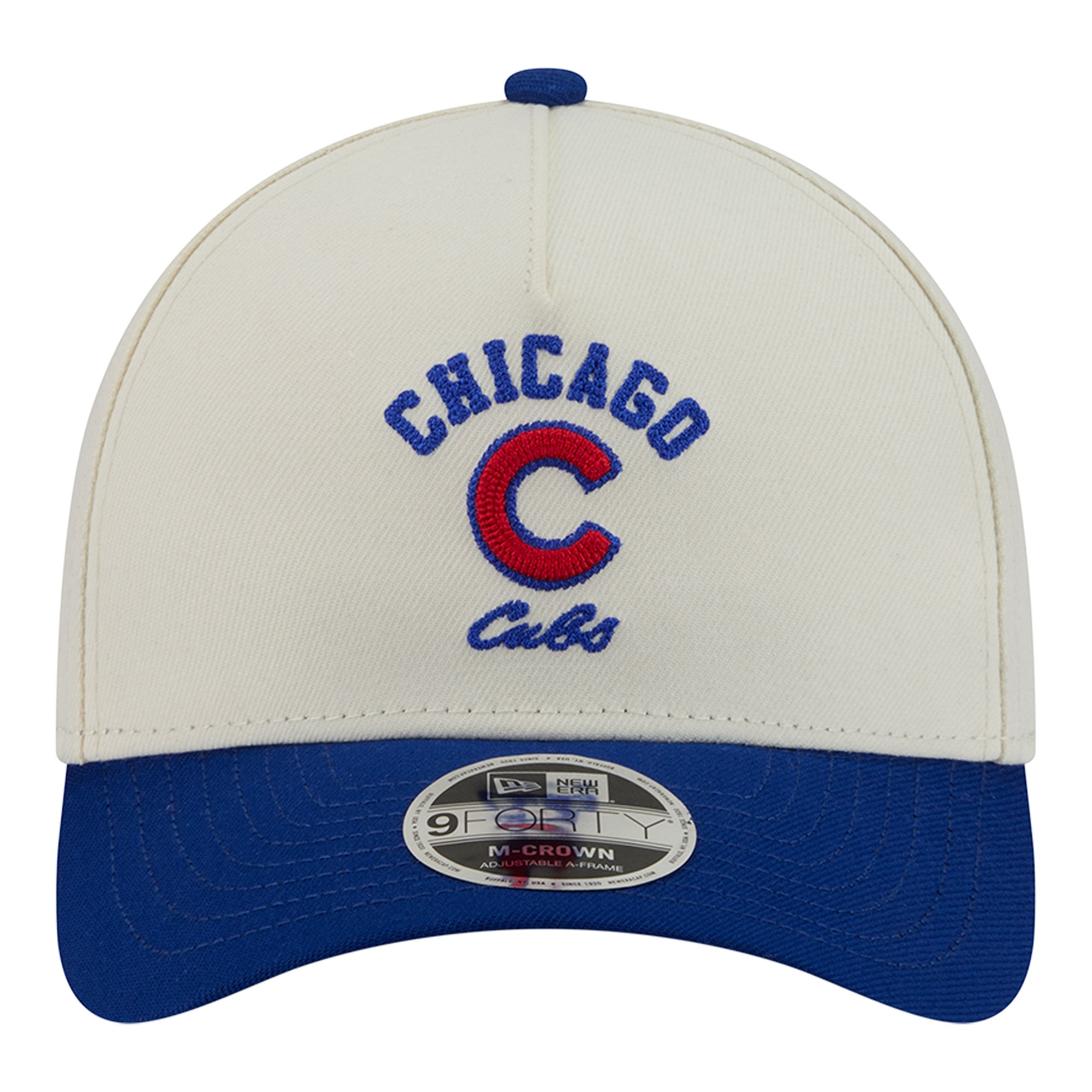 Men's New Era Natural/Royal Chicago Cubs Arch 9FORTY A-Frame M-Crown Adjustable Hat