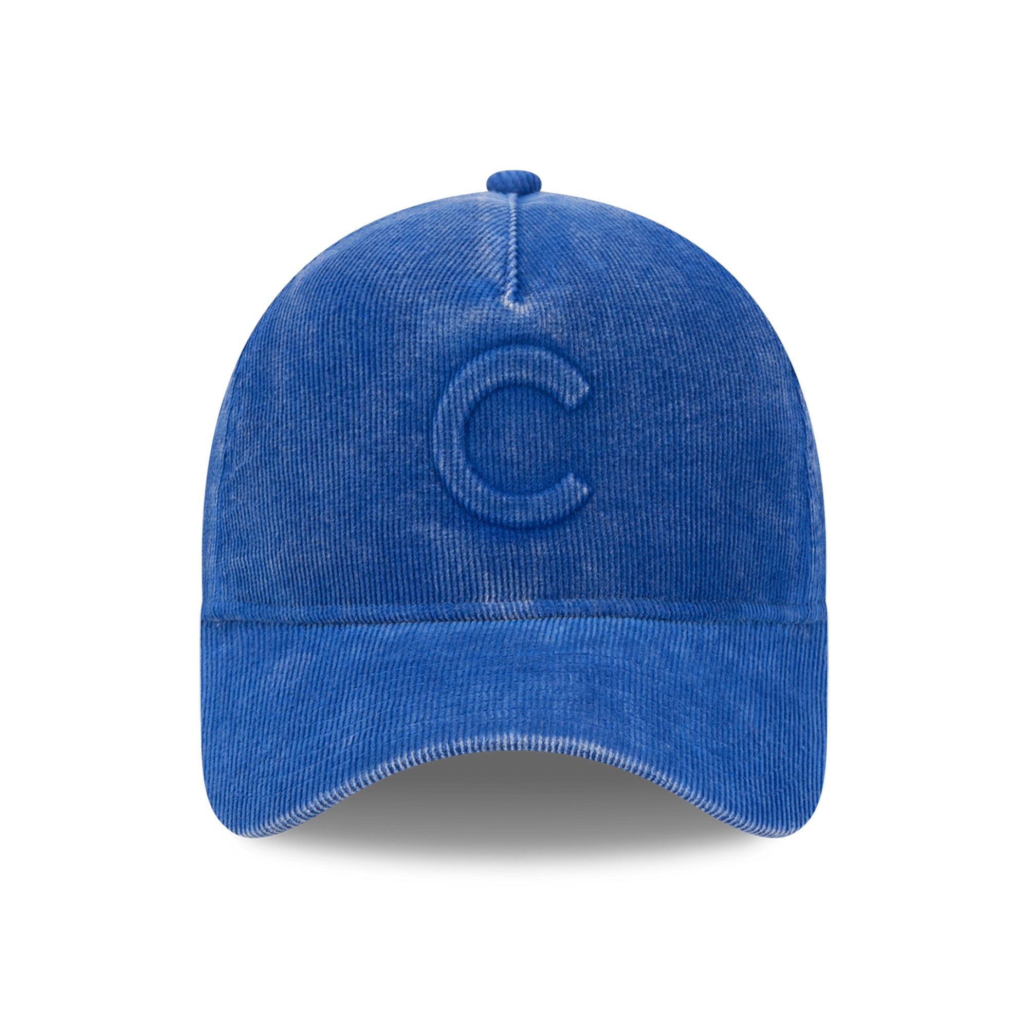 Casquette New Era Royal Chicago Cubs 2016 World Series pour homme, en velours côtelé ton sur ton, modèle 9FORTY à monture A ajustable, avec patch latéral et logo sur les côtés.