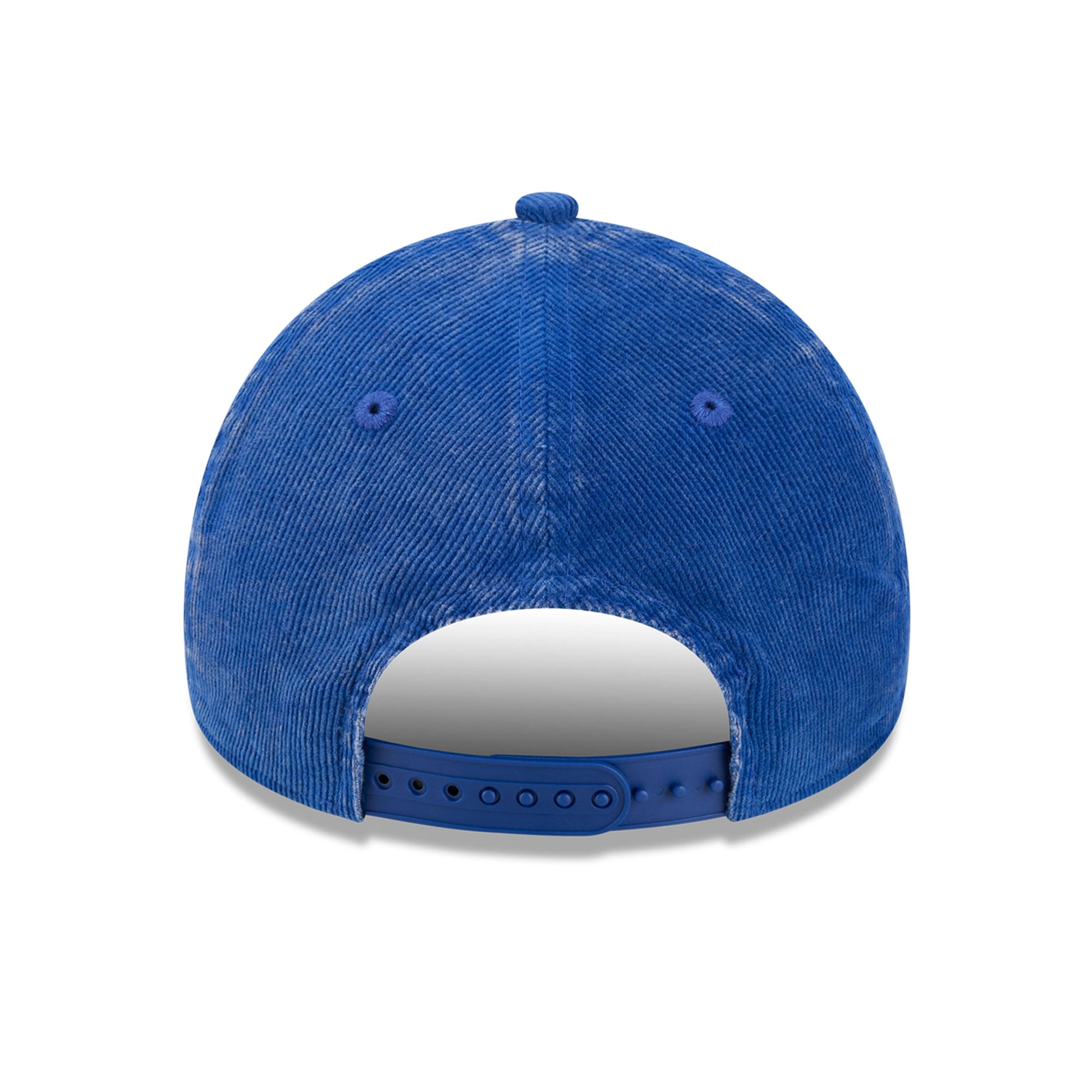 Casquette New Era Royal Chicago Cubs 2016 World Series pour homme, en velours côtelé ton sur ton, modèle 9FORTY à monture A ajustable, avec patch latéral et logo sur les côtés.