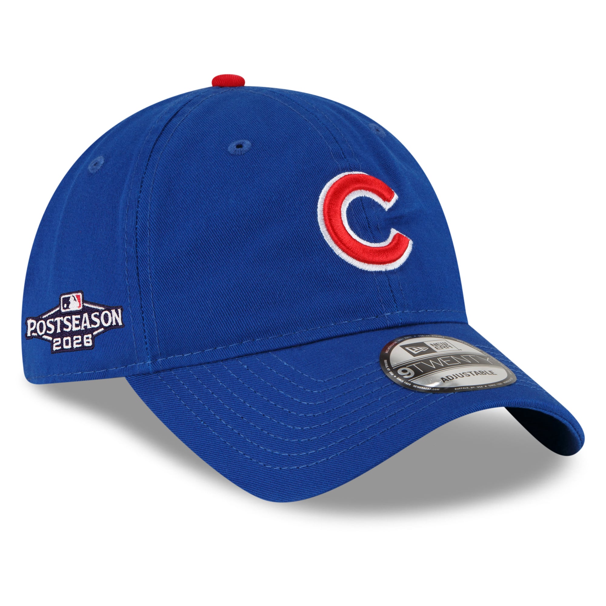 Casquette ajustable New Era Royal Chicago Cubs 2026 MLB Postseason Side Patch 9TWENTY pour homme