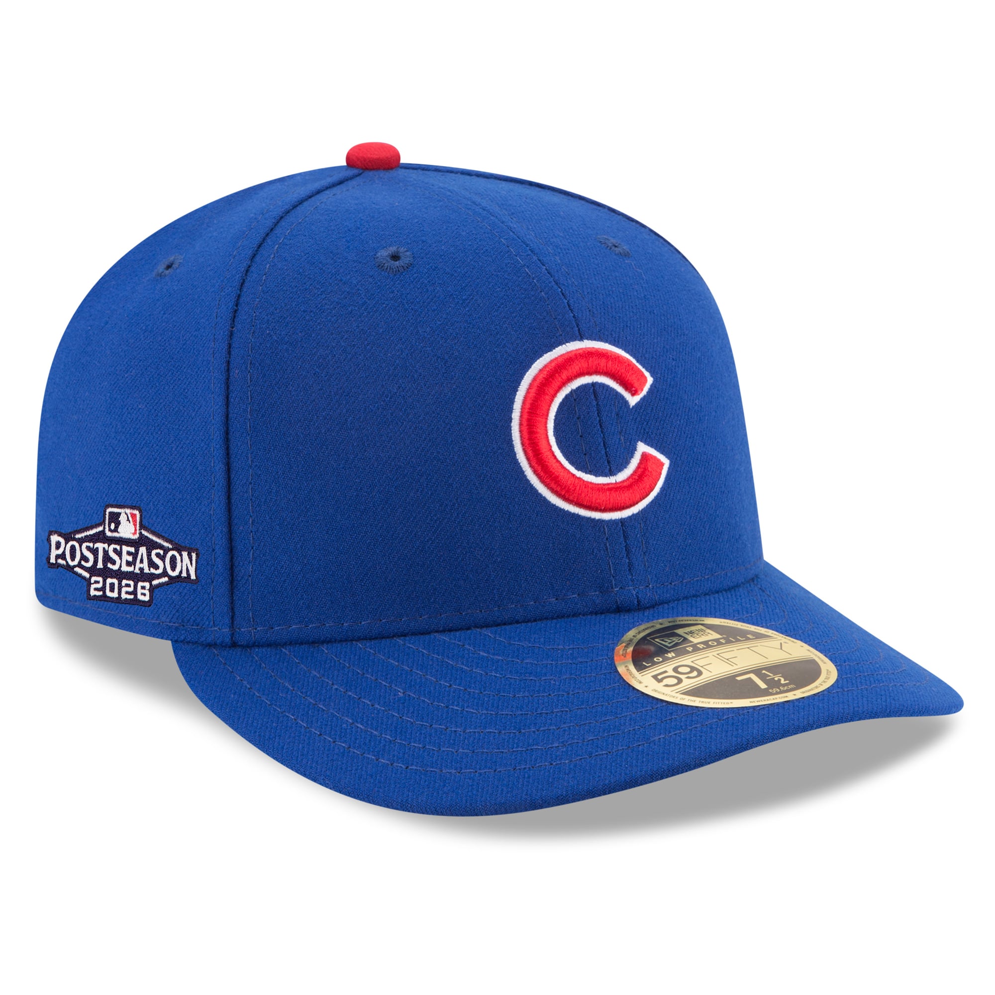 Casquette ajustée New Era Royal Chicago Cubs 2026 MLB Postseason Side Patch Low Profile 59FIFTY pour homme