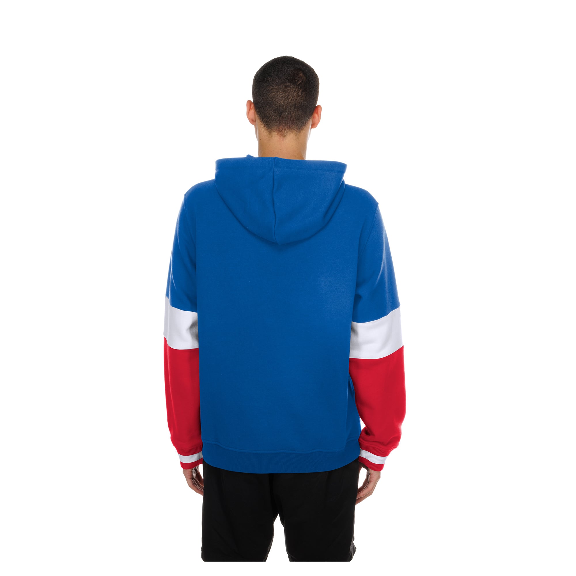 Sweat à capuche New Era Royal Chicago Cubs pour homme, col en V, color block