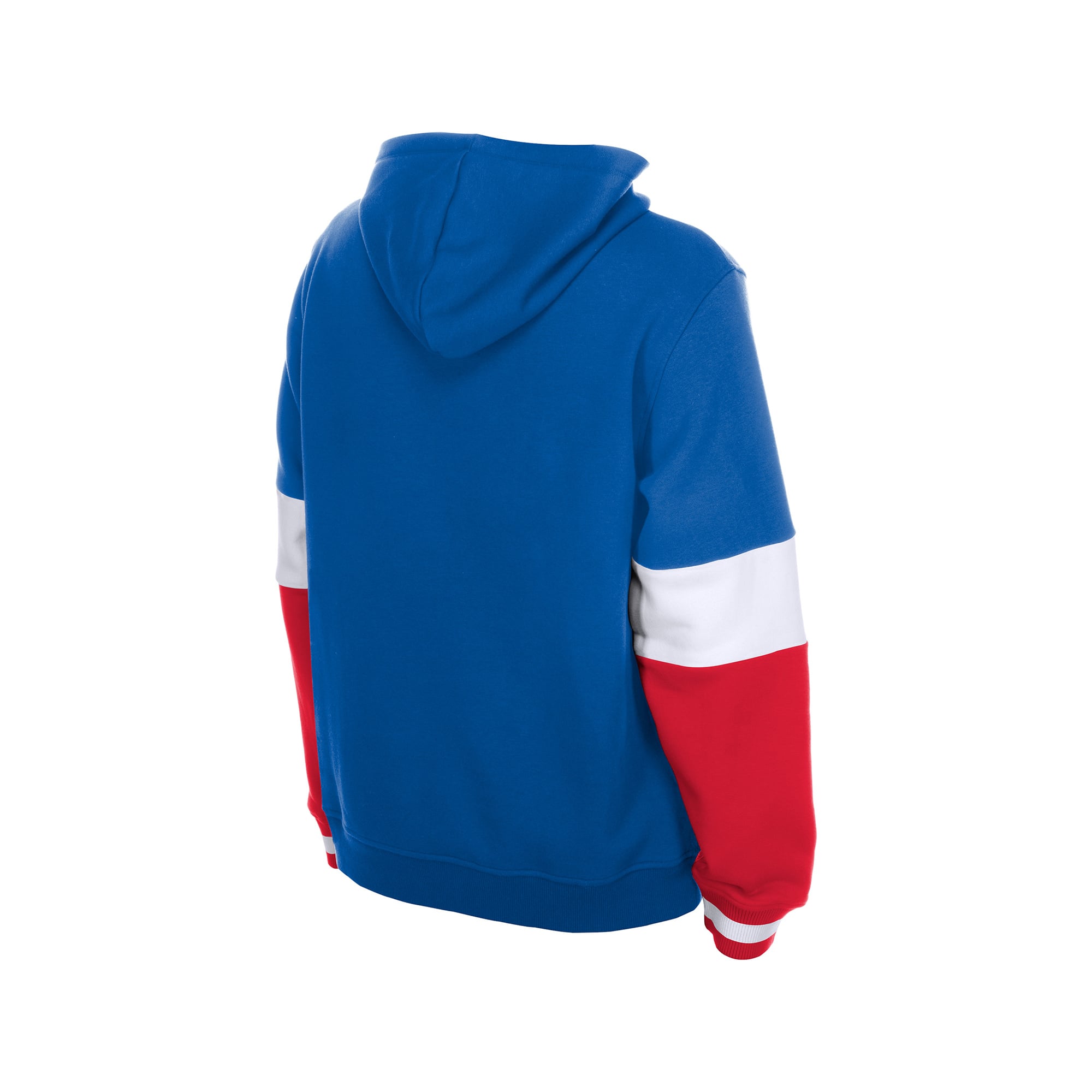 Sweat à capuche New Era Royal Chicago Cubs pour homme, col en V, color block