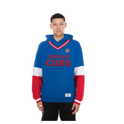Chicago Cubs New Era Color Blocked V-Neck Hoodie - Royal