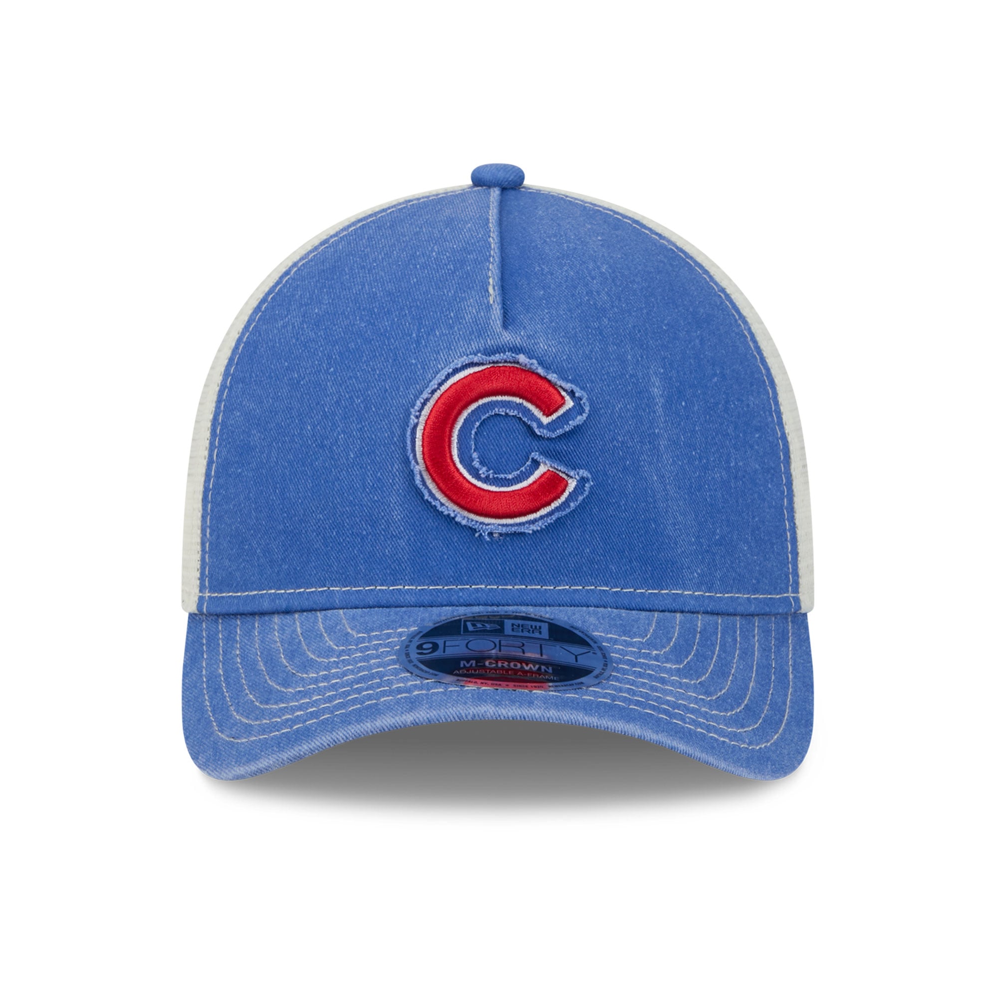 Casquette trucker ajustable New Era Royal Chicago Cubs Fan 9FORTY pour homme