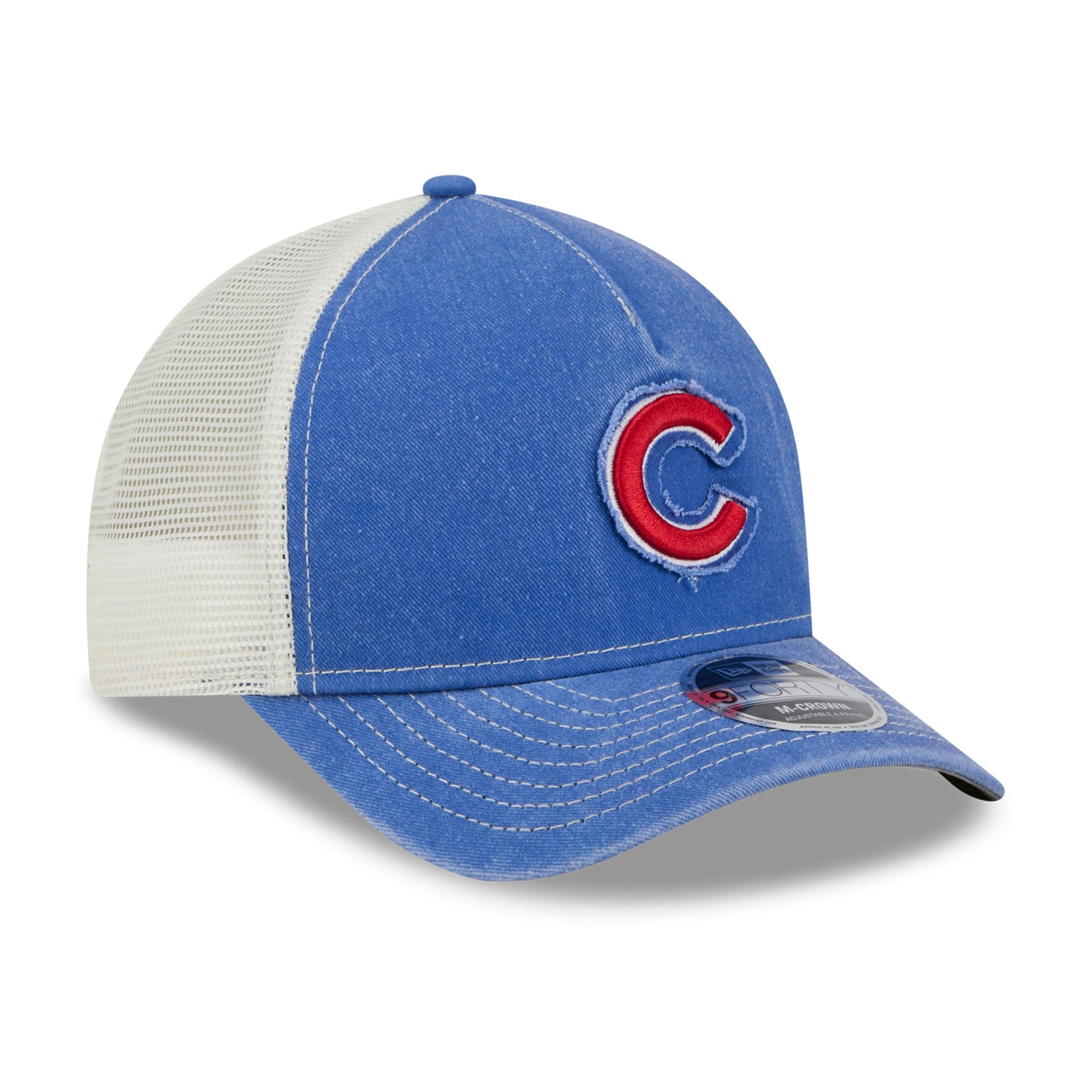 Casquette trucker ajustable New Era Royal Chicago Cubs Fan 9FORTY pour homme
