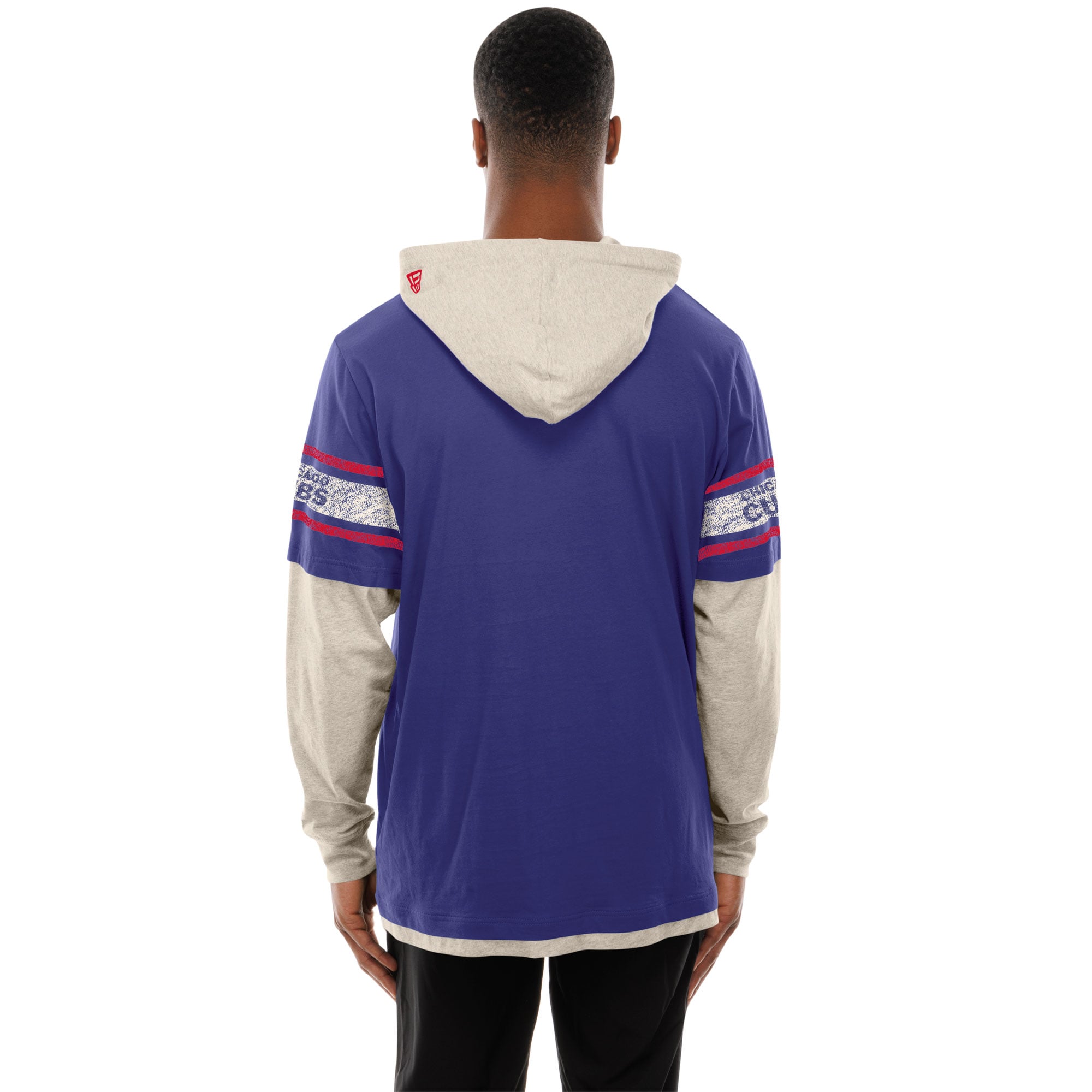 Men's New Era Royal/Cream Chicago Cubs Throwback Twofer Hoodie
