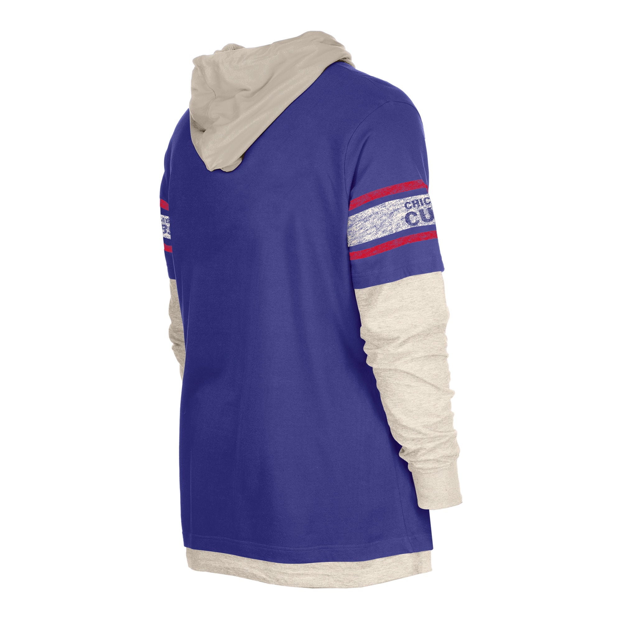 Men's New Era Royal/Cream Chicago Cubs Throwback Twofer Hoodie