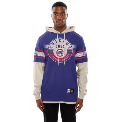 Chicago Cubs New Era Throwback Twofer Hoodie - Royal/Cream