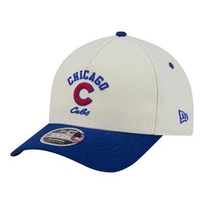 Chicago Cubs New Era Arch 9FORTY A-Frame M-Crown Adjustable Hat - White/Blue