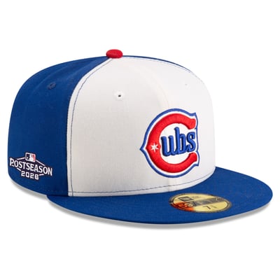 Chicago Cubs New Era 2026 MLB Postseason Side Patch Alternate 59FIFTY Fitted Hat - White/Royal