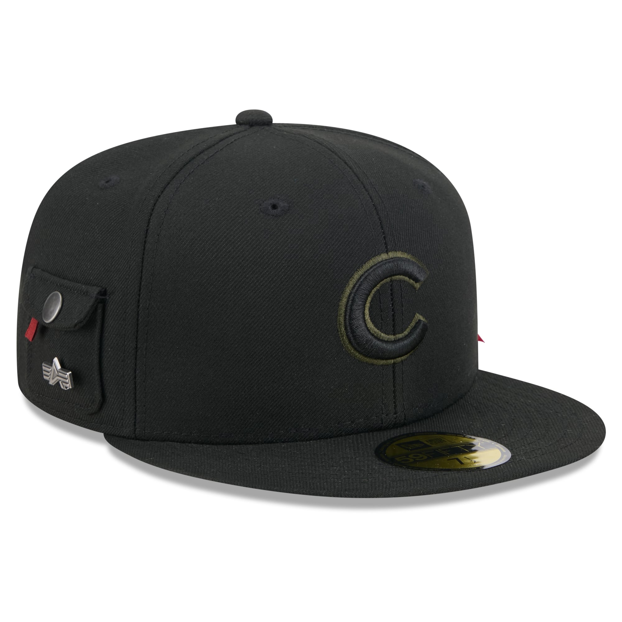 Casquette ajustée New Era x Alpha Industries Chicago Cubs 59FIFTY noire pour homme