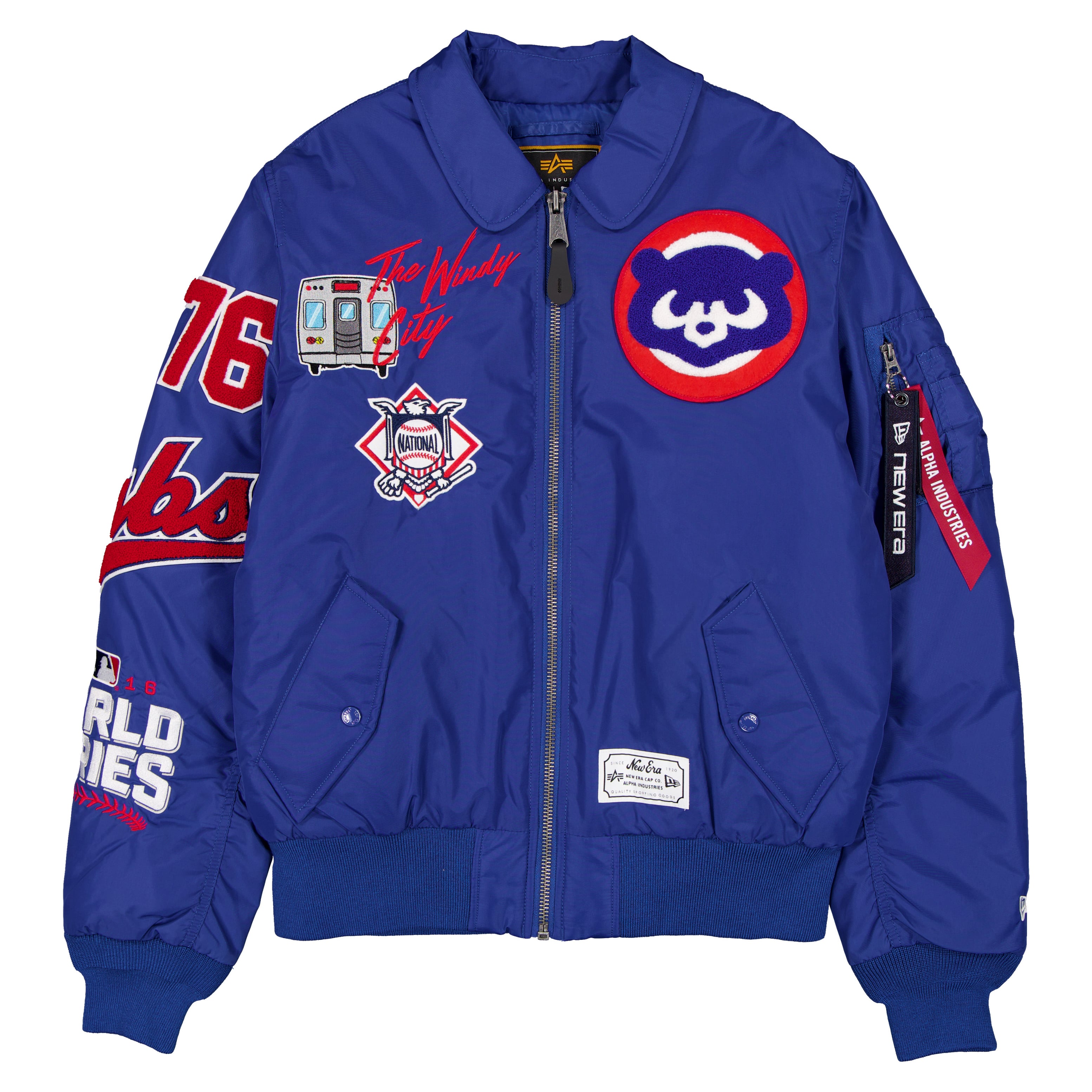Veste bomber zippée intégrale New Era x Alpha Industries Royal Chicago Cubs MA-1 pour homme