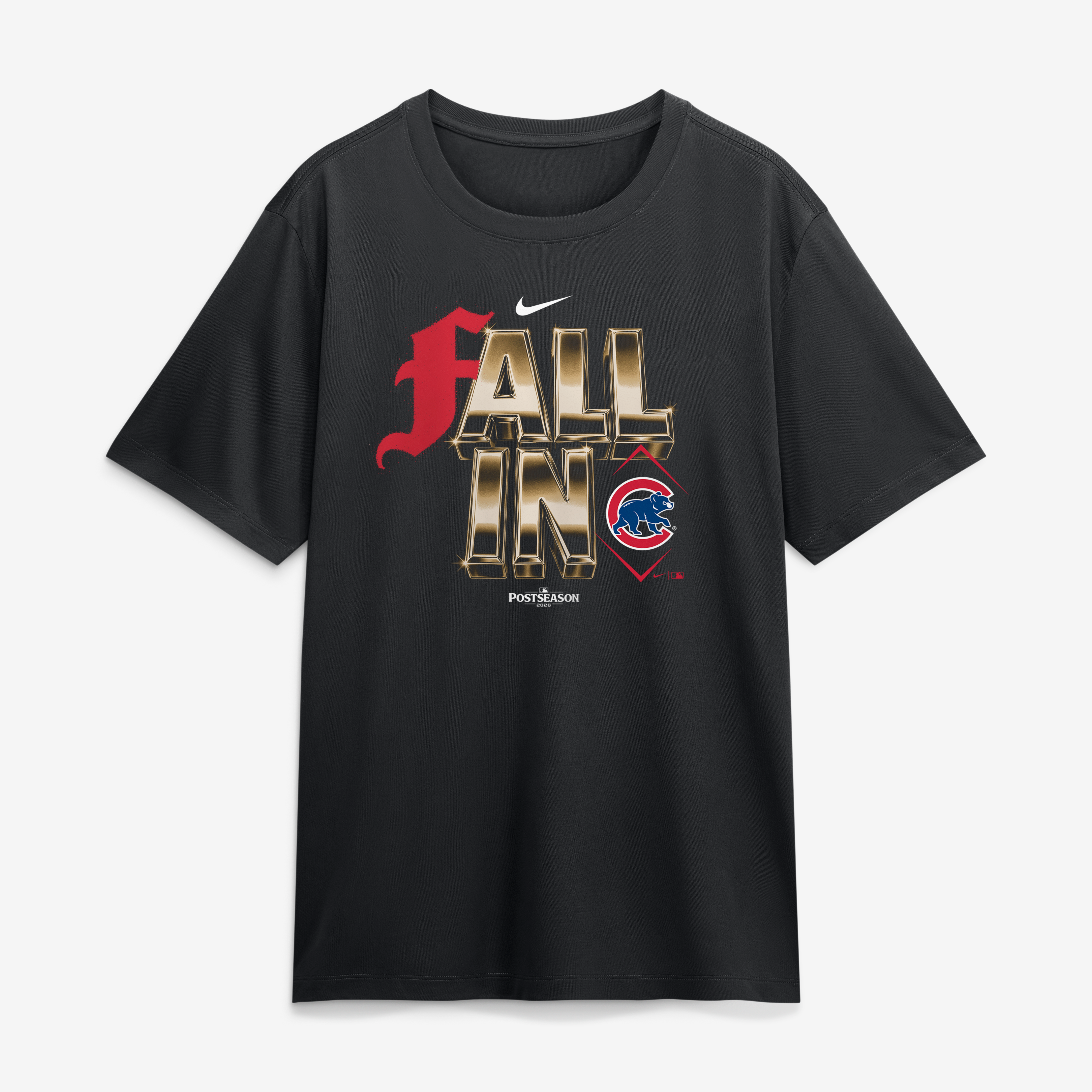 T-shirt Nike noir pour homme Chicago Cubs, séries éliminatoires MLB 2026, collection « Fall Legend »