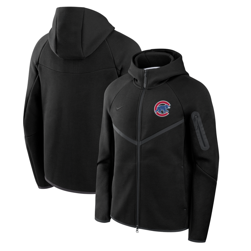 メンズ Nike ブラック シカゴ・カブス Tech フリース Windrunner 