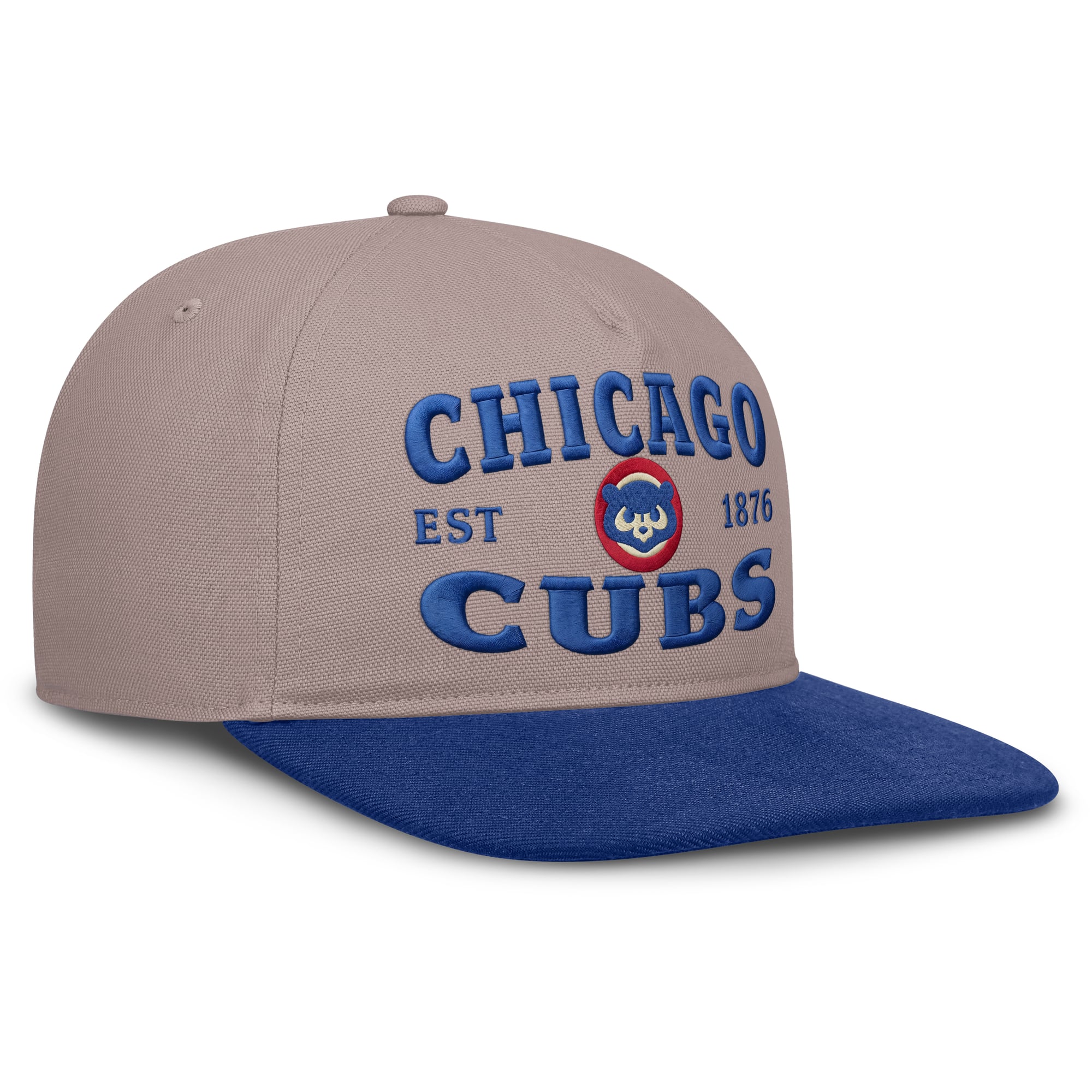 Casquette ajustable Nike pour homme, marron clair/bleu roi, Chicago Cubs Cooperstown Pro, 5 panneaux