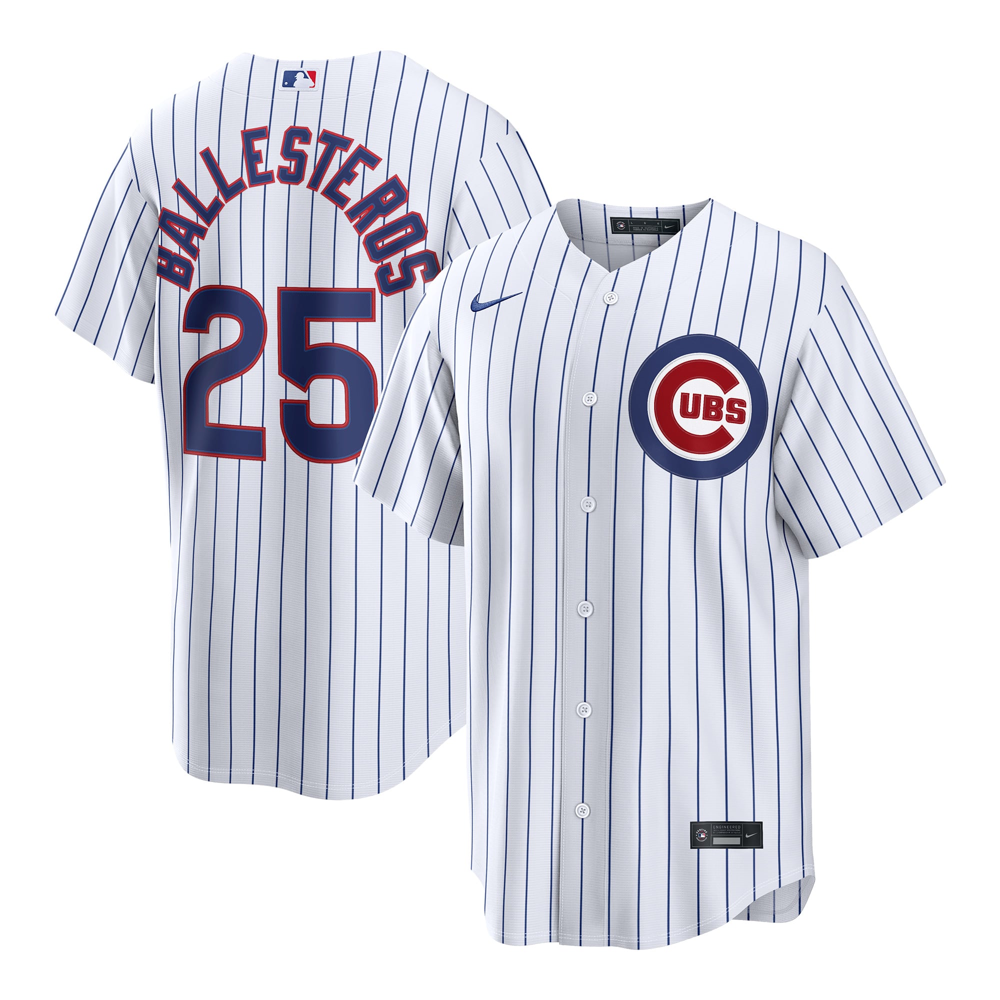 Maillot Nike Moisés Ballesteros pour homme, blanc, réplique domicile des Cubs de Chicago