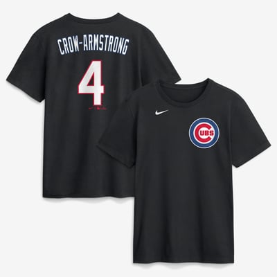 Pete Crow-Armstrong Chicago Cubs Nike Fashion Name & Number T-Shirt - Black