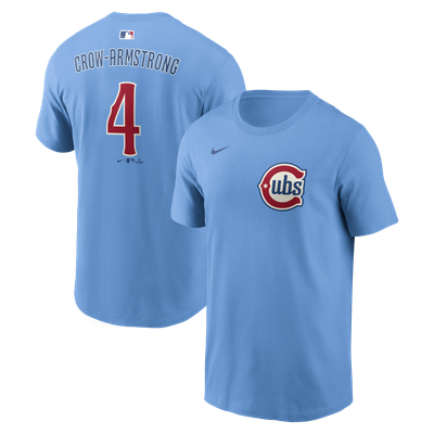 Pete Crow-Armstrong Chicago Cubs Nike  Name & Number T-Shirt - Light Blue