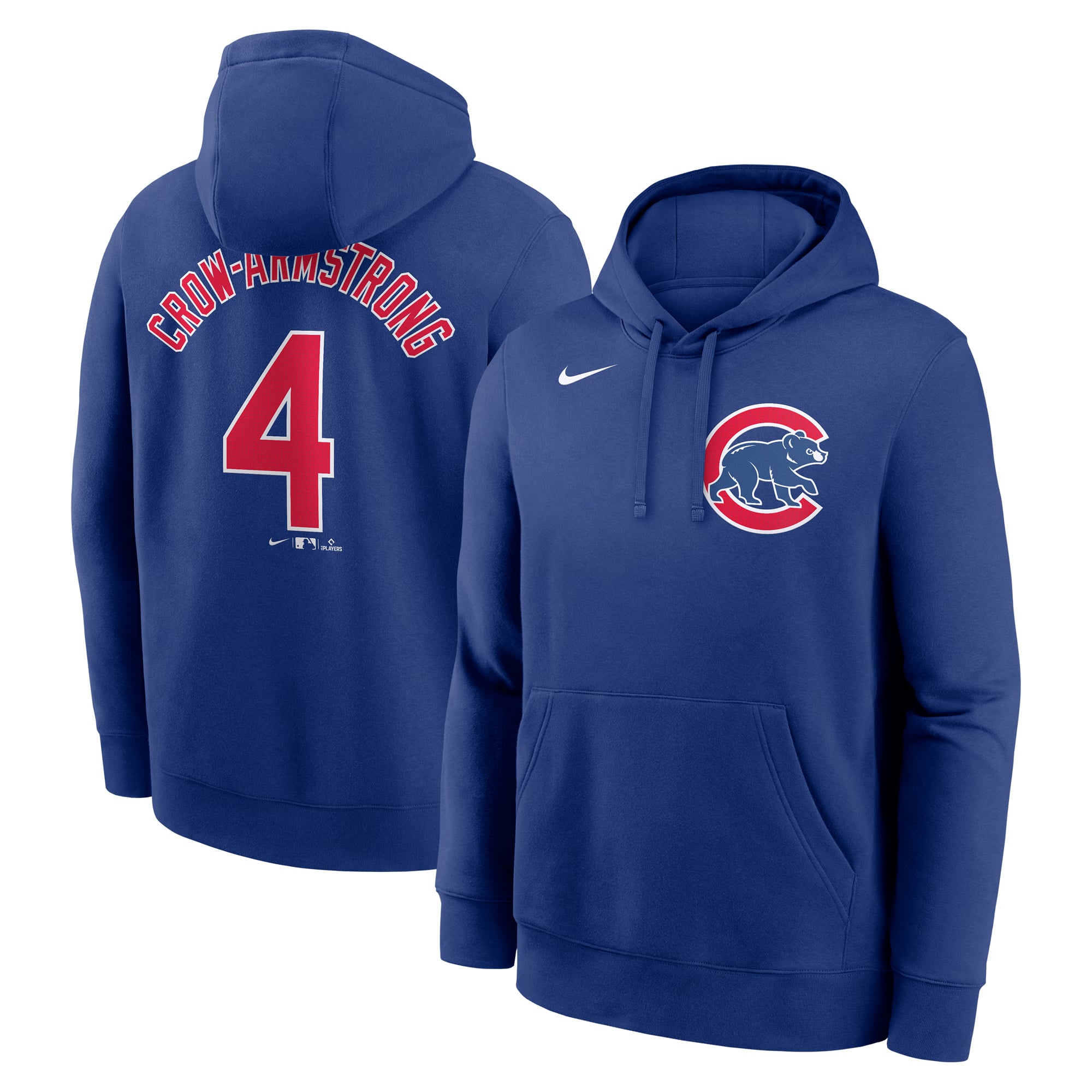Men's Nike Pete Crow-Armstrong Royal Chicago Cubs Player Name & Number Club Pullover Hoodie