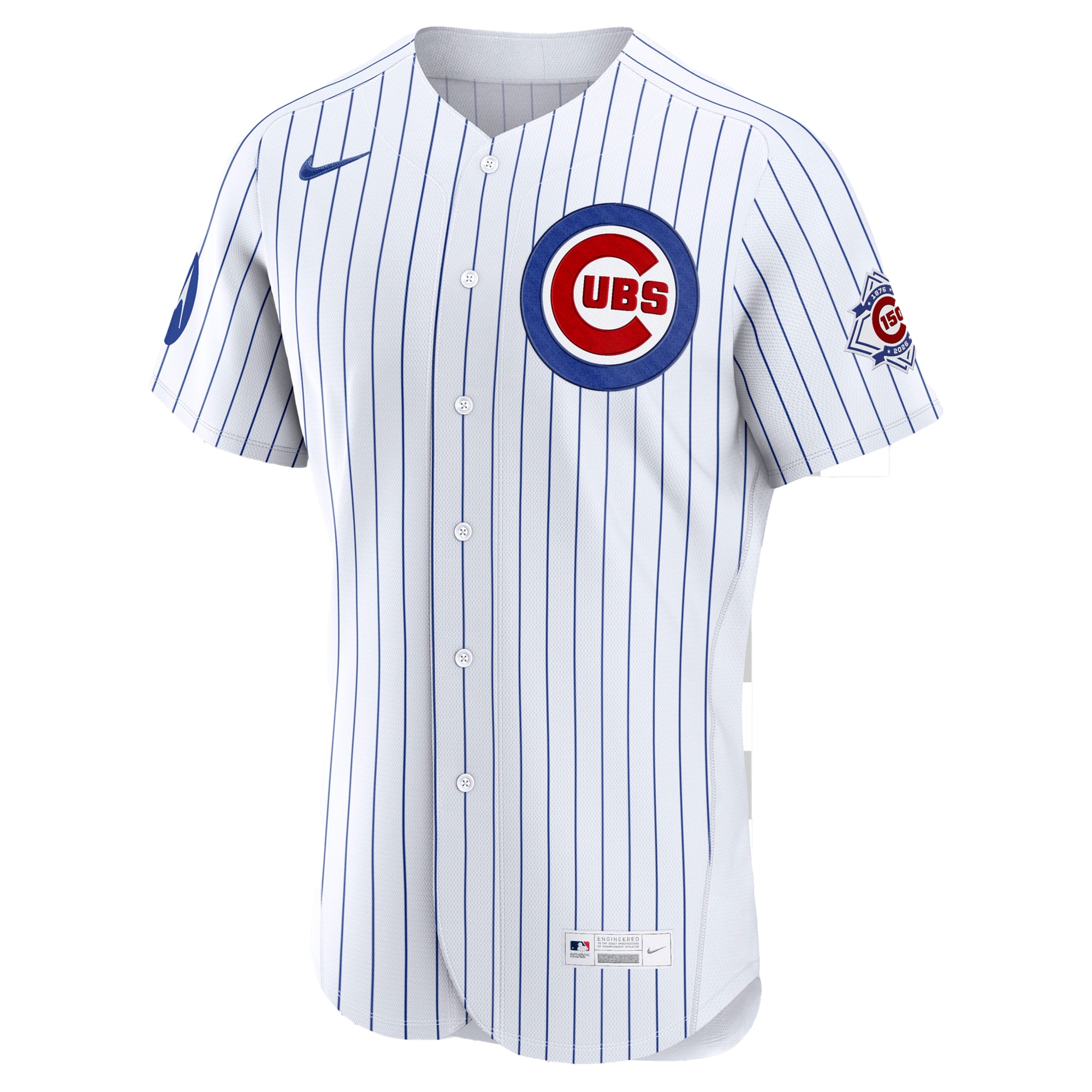 Men's Nike White Chicago Cubs Home Sponsor Patch Authentic Jersey