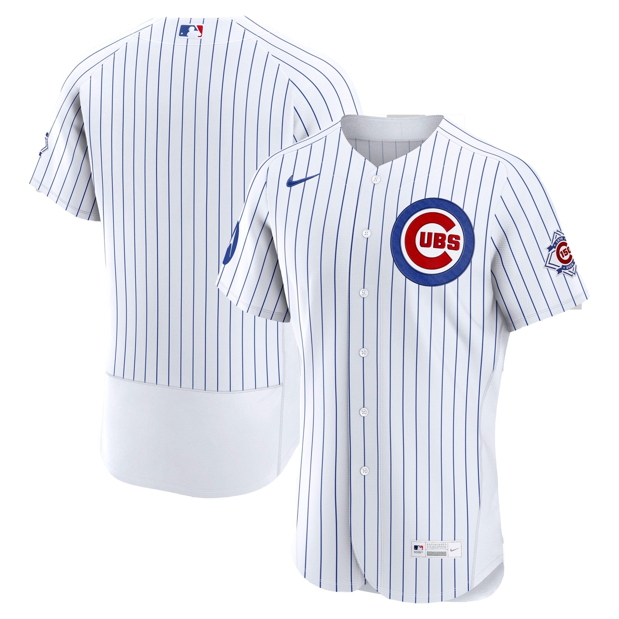 Men's Nike White Chicago Cubs Home Sponsor Patch Authentic Jersey